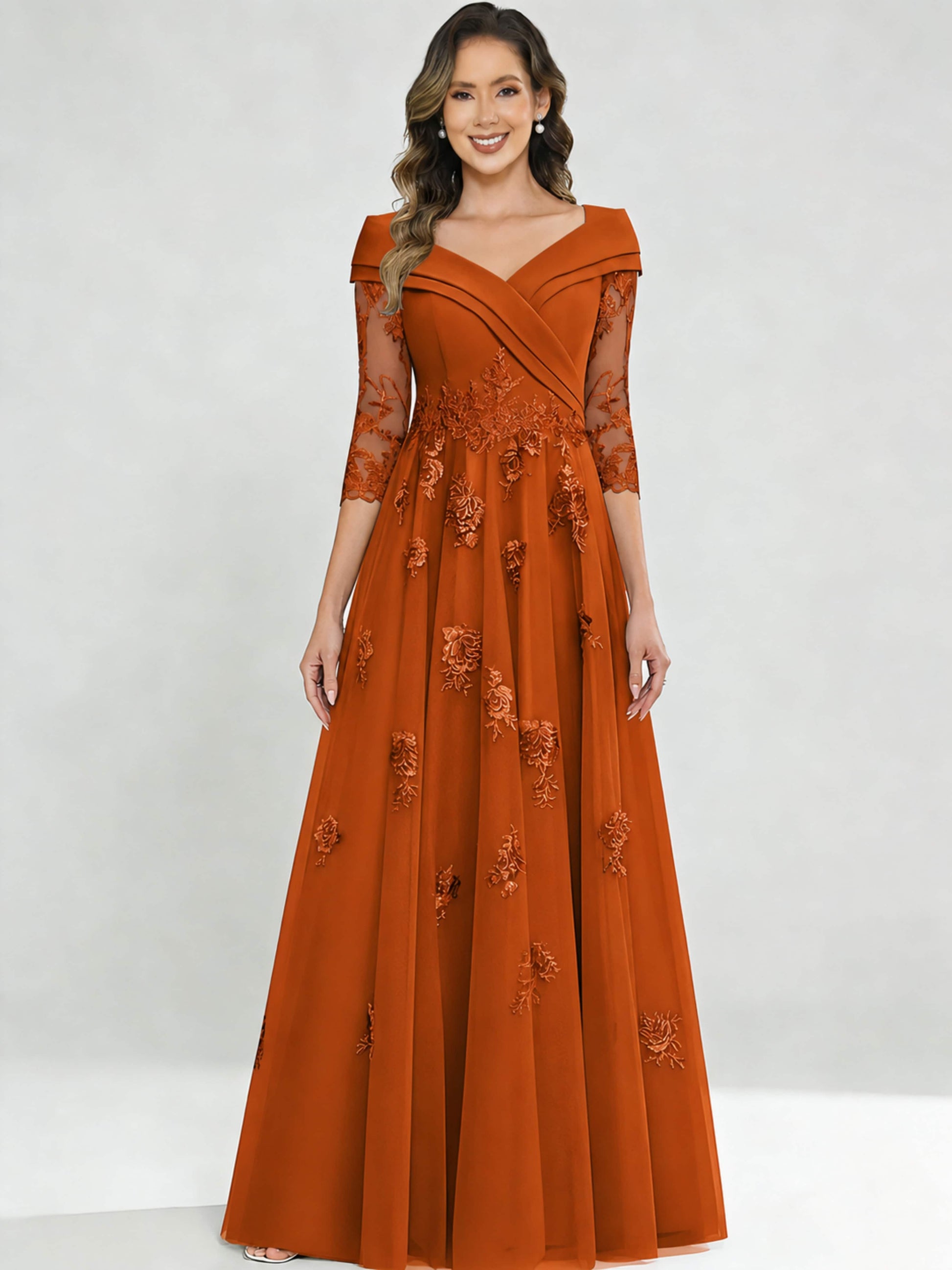 Tulle Chiffon Dressy Mother of The Bride Dresses for Women