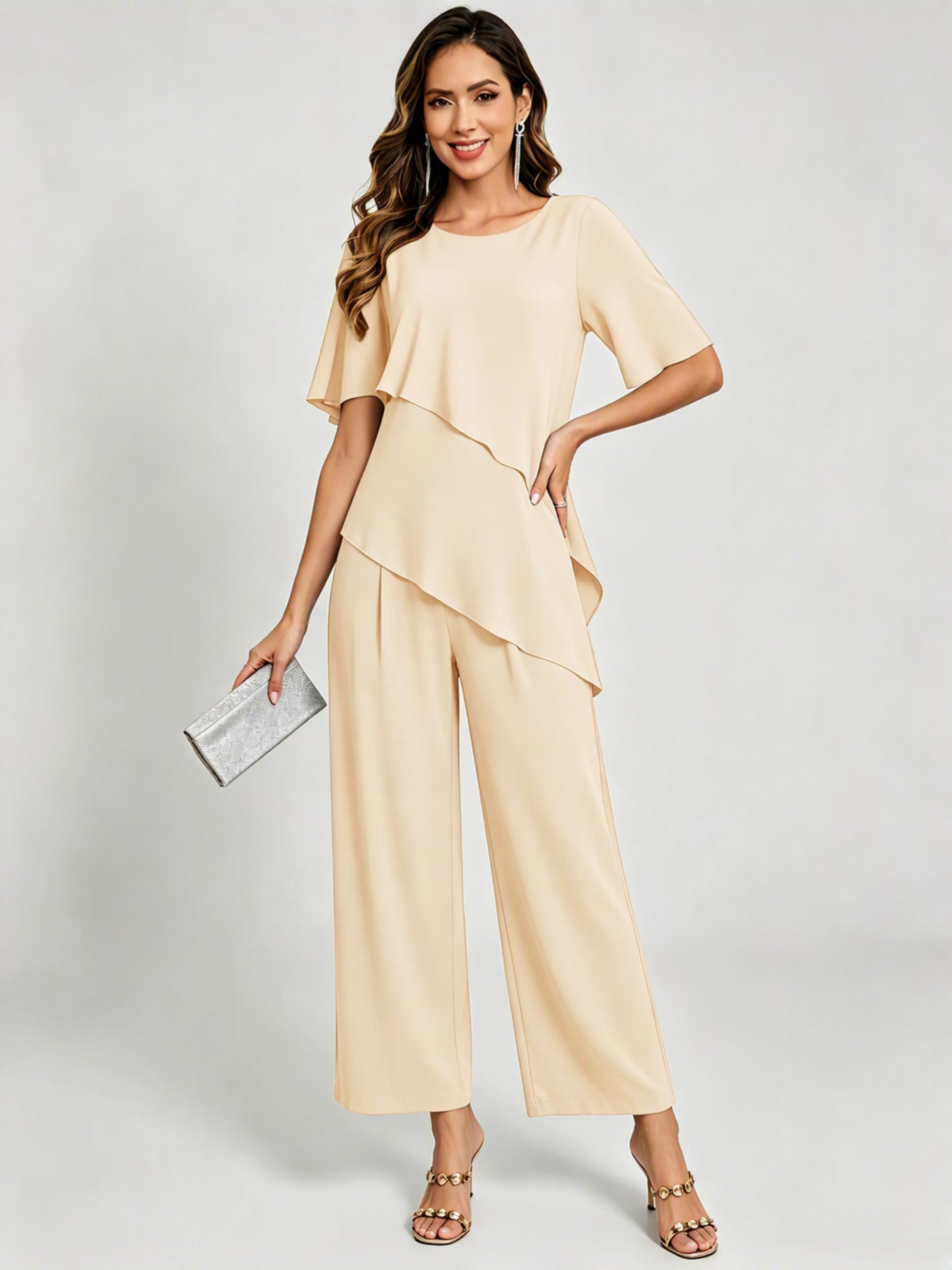 2 Pieces Mother of The Bride Pant Suits for Women Wedding