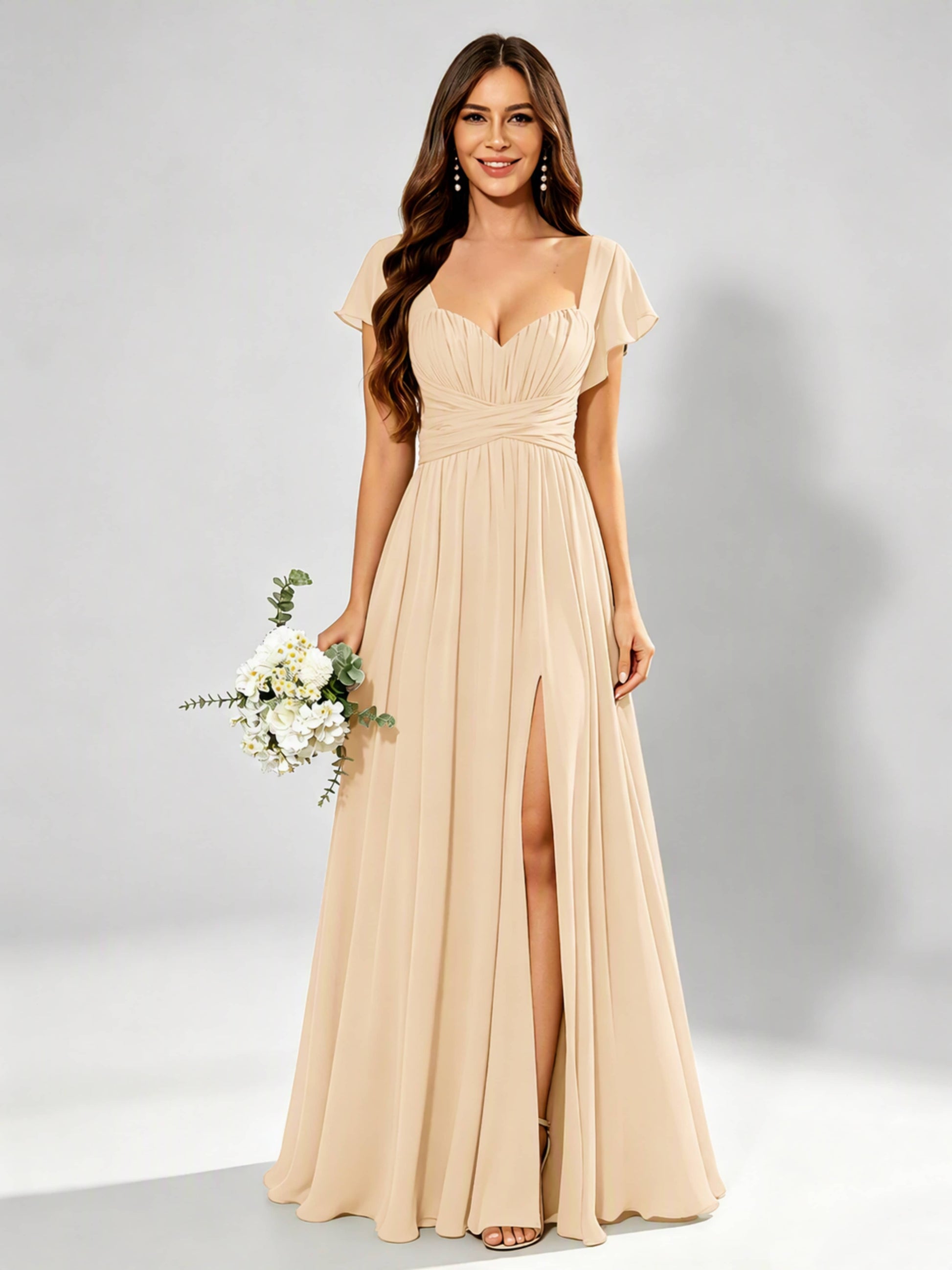 Chiffon Sweetheart Neck Empire Waist Bridesmaid Dresses