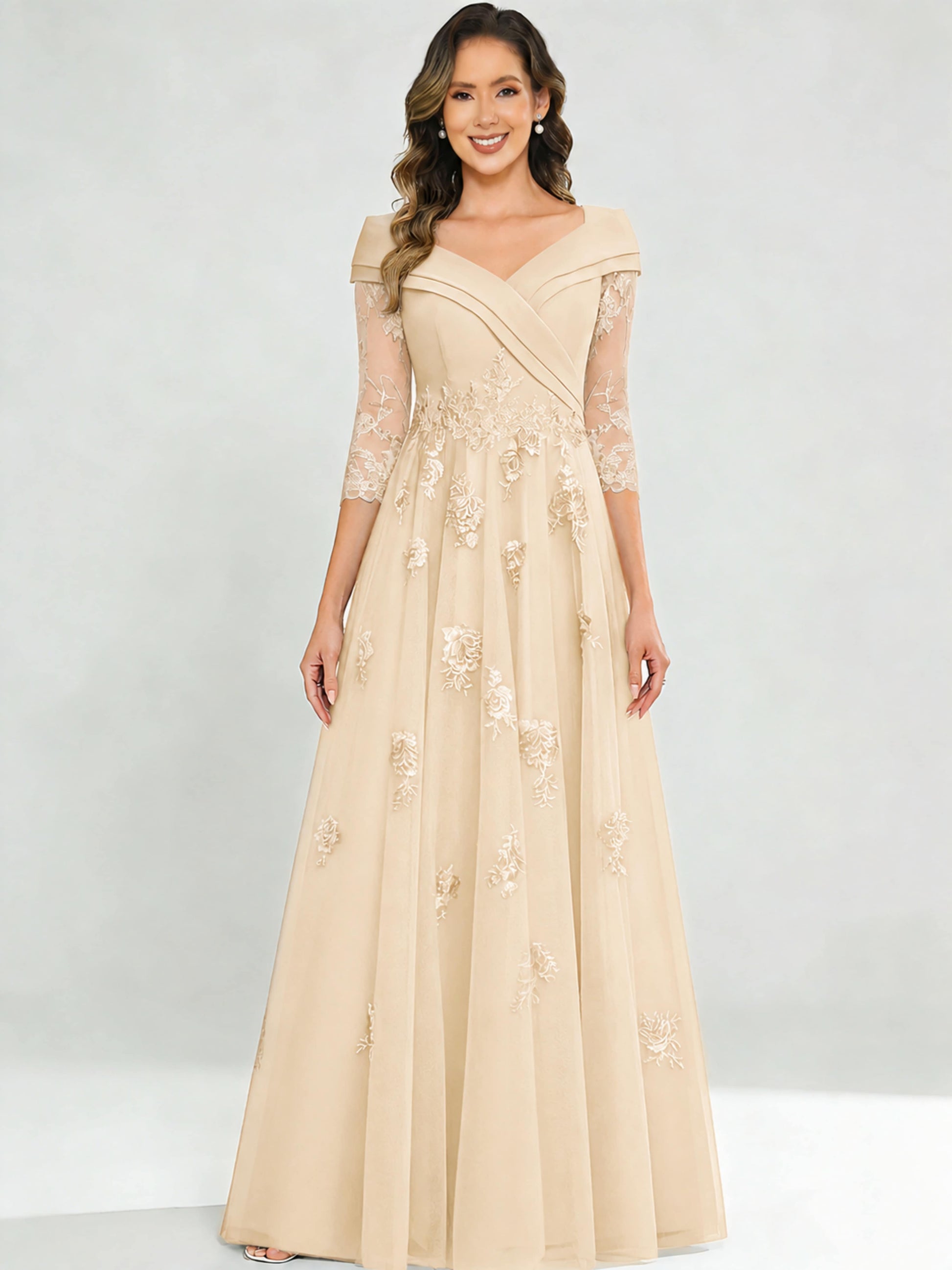 Tulle Chiffon Dressy Mother of The Bride Dresses for Women