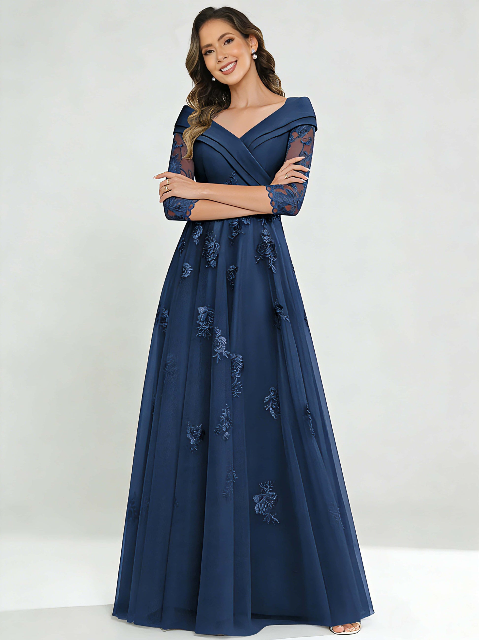 Tulle Chiffon Dressy Mother of The Bride Dresses for Women