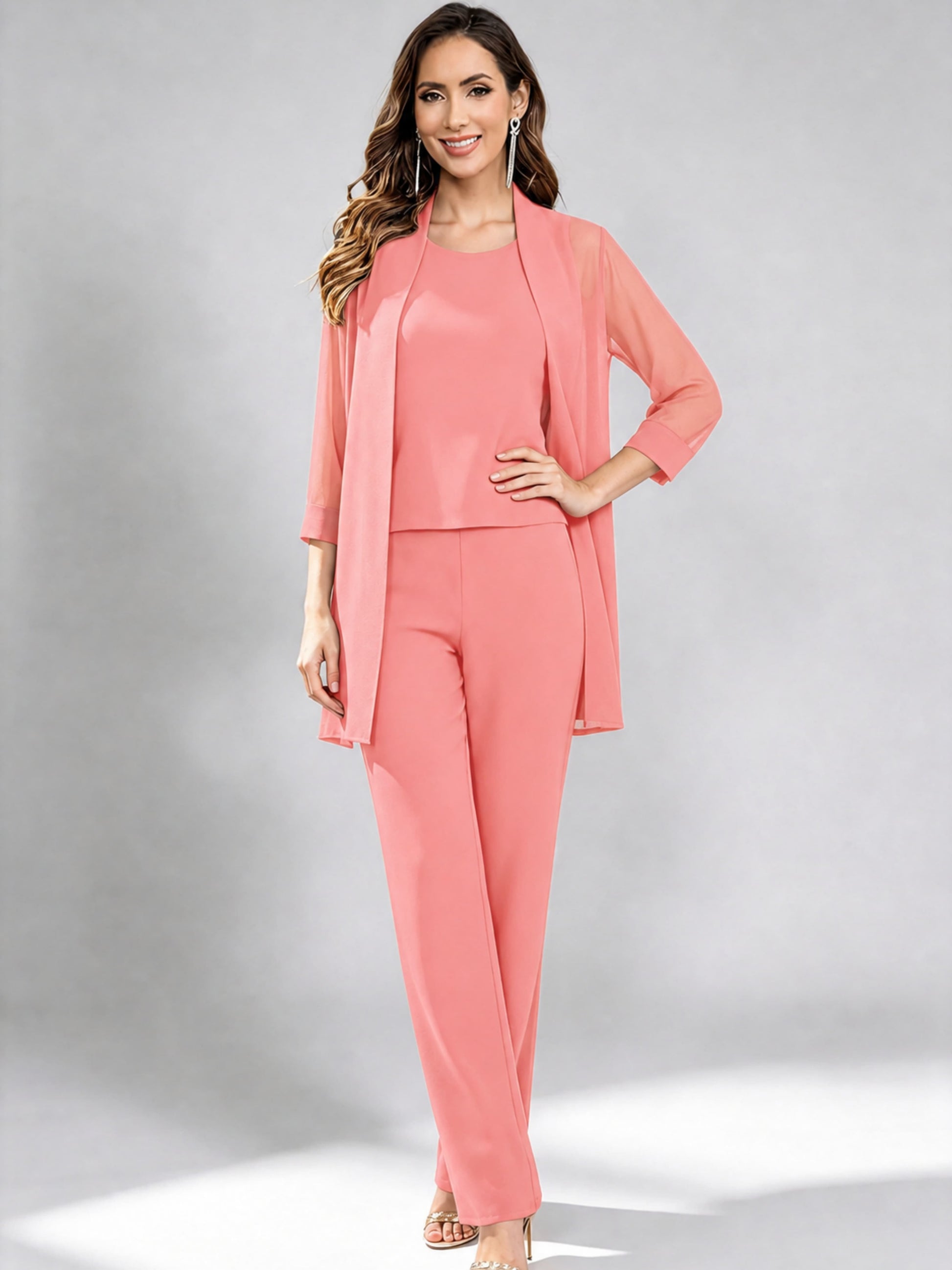 3 Pieces Mother of The Bride Pantsuits Formal Dressy Outfit