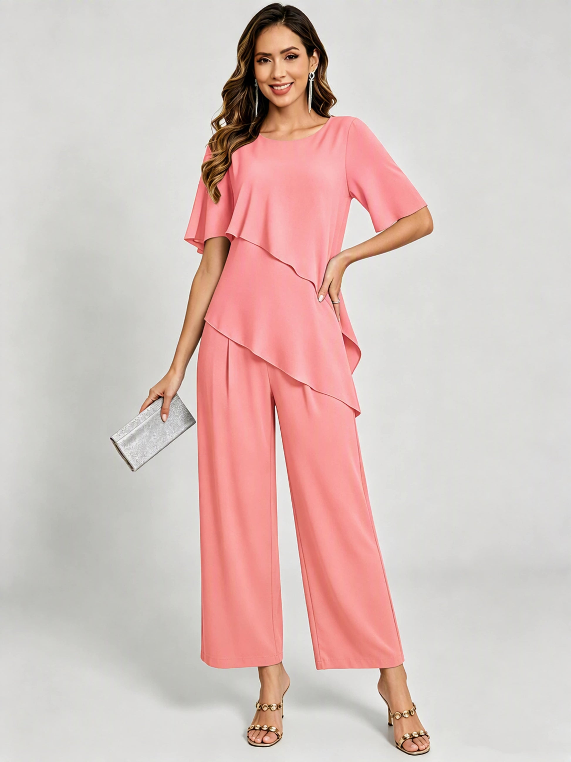 2 Pieces Mother of The Bride Pant Suits for Women Wedding
