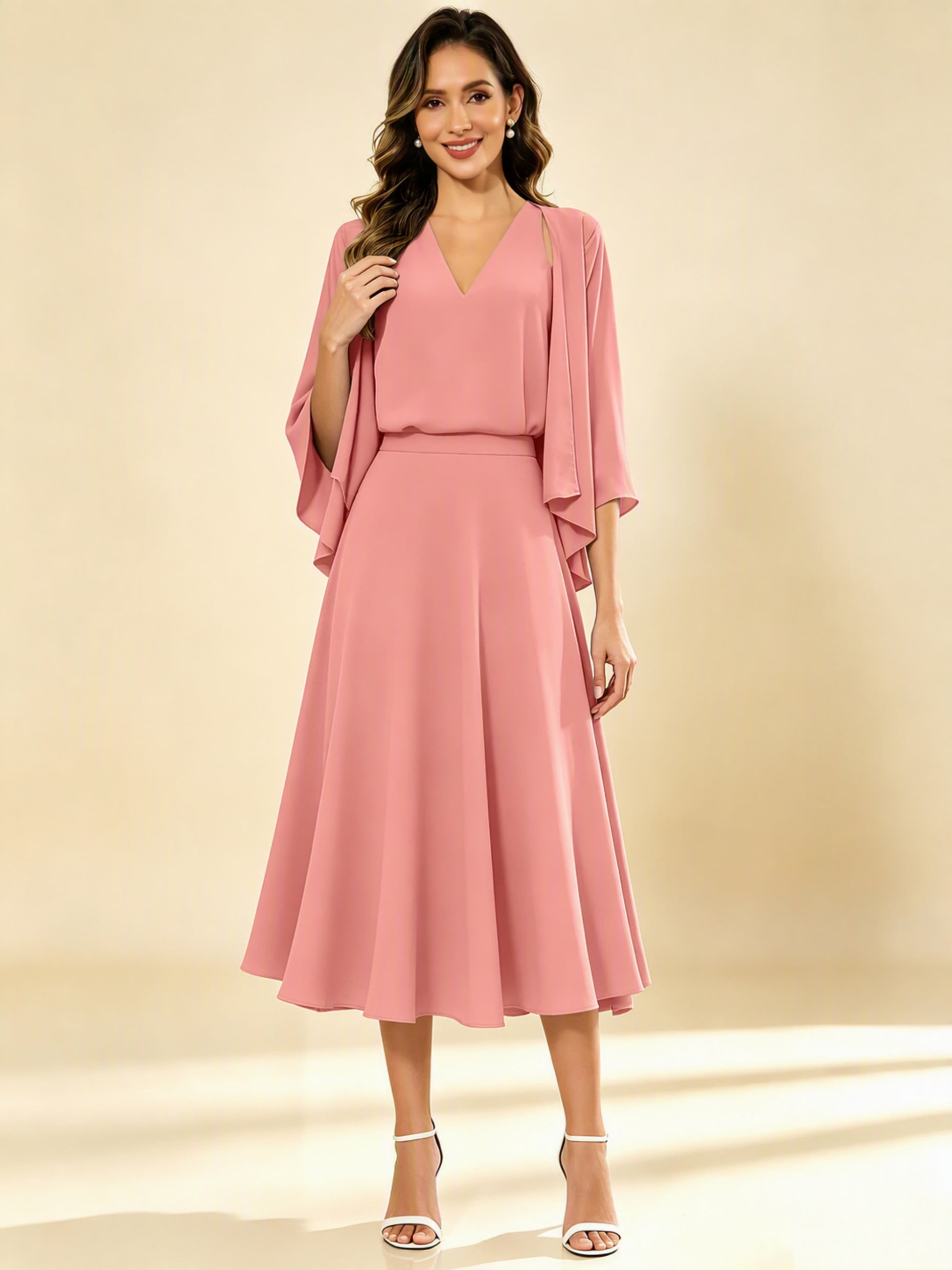 A-Line Chiffon 3 Pieces Dressy Mother of The Bride Dresses