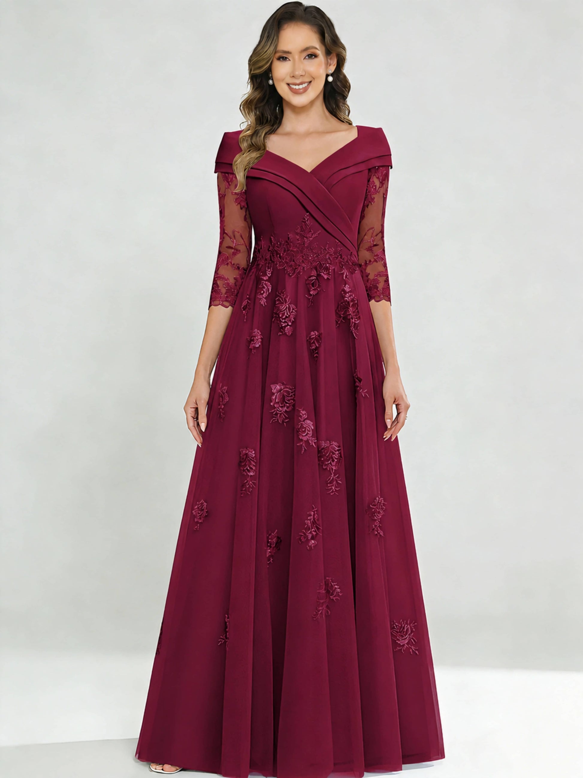 Tulle Chiffon Dressy Mother of The Bride Dresses for Women