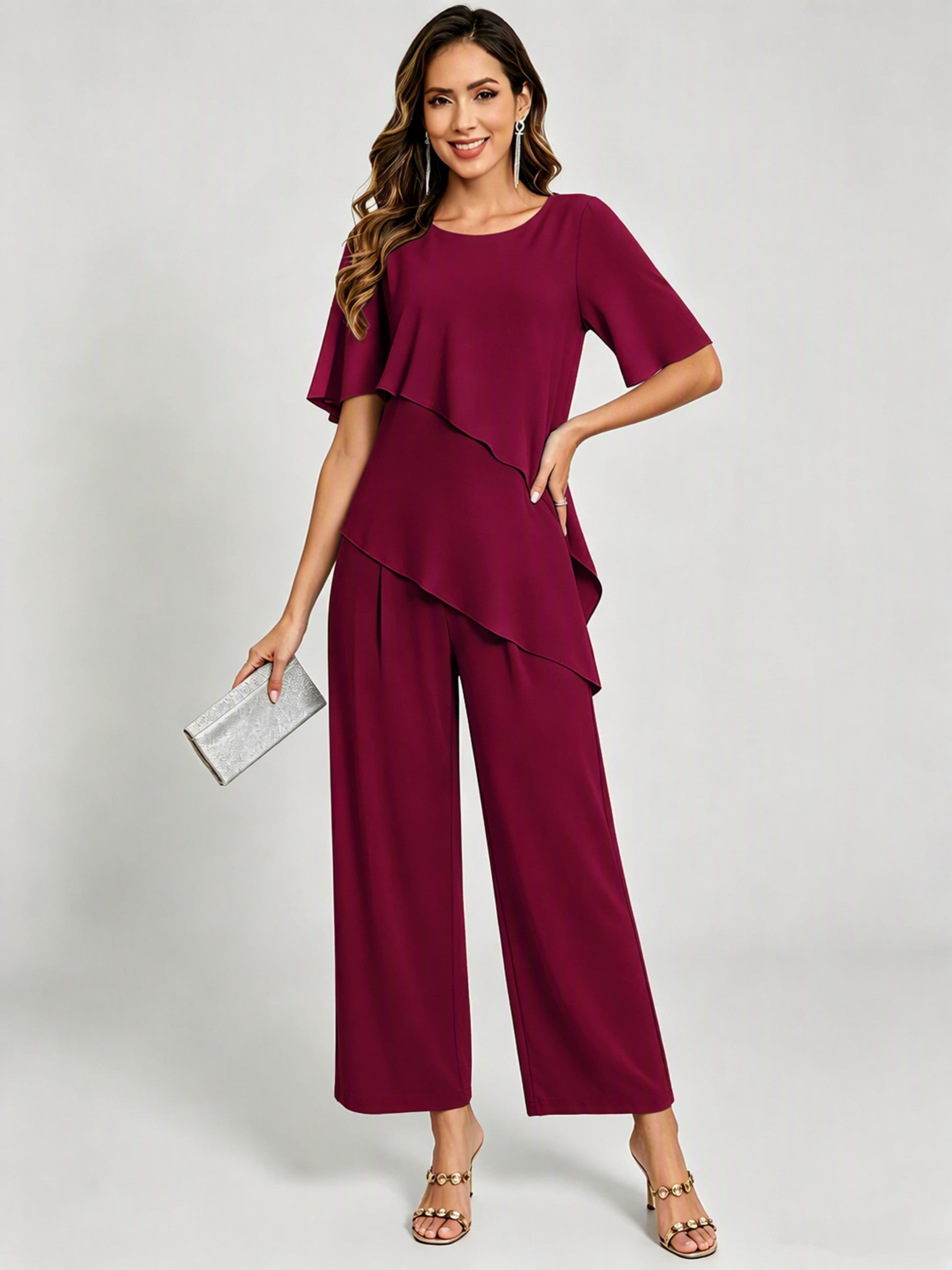 2 Pieces Mother of The Bride Pant Suits for Women Wedding