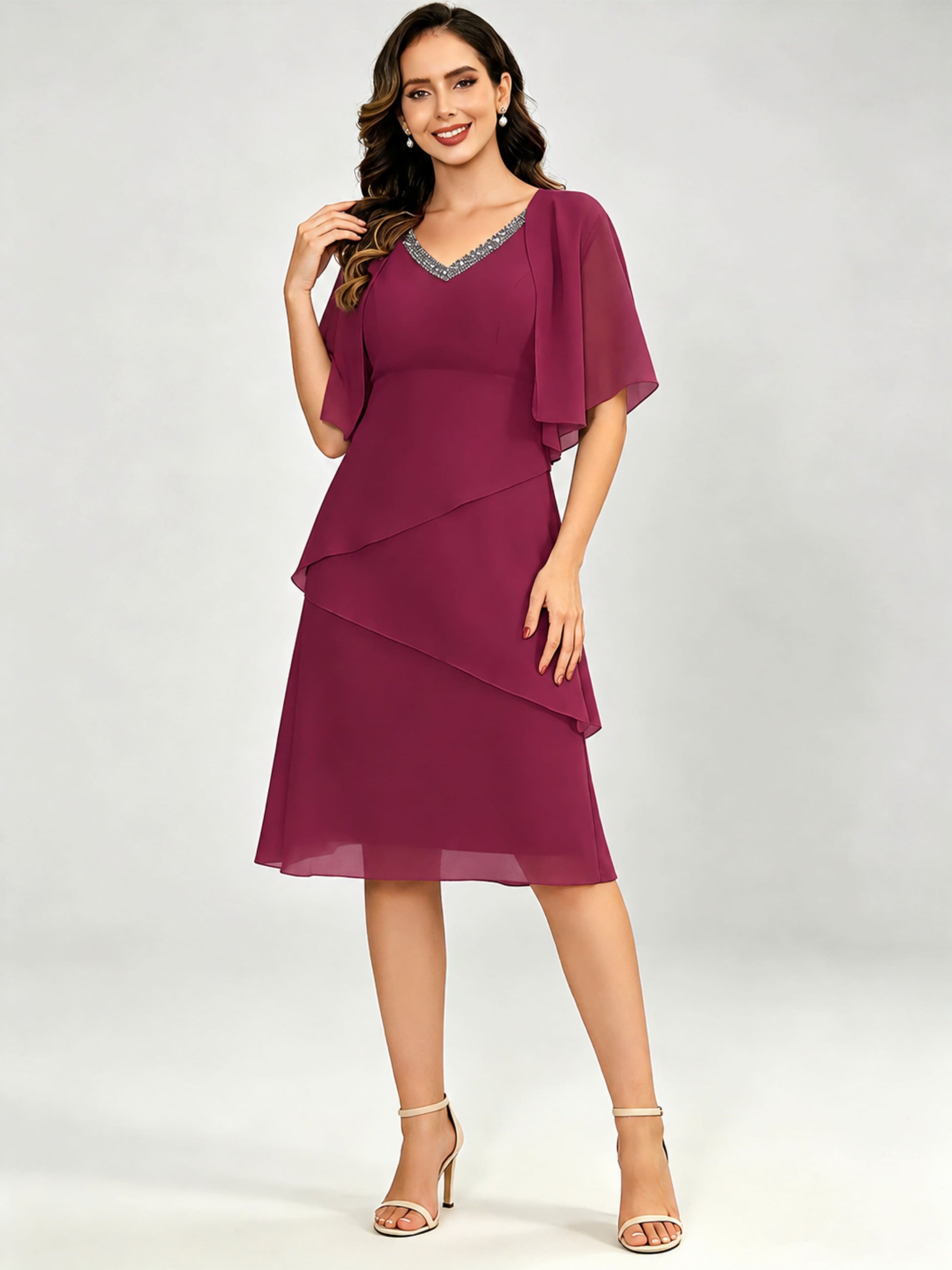 Tiered 2 Pieces Mother of The Bride Dresses with Jacket