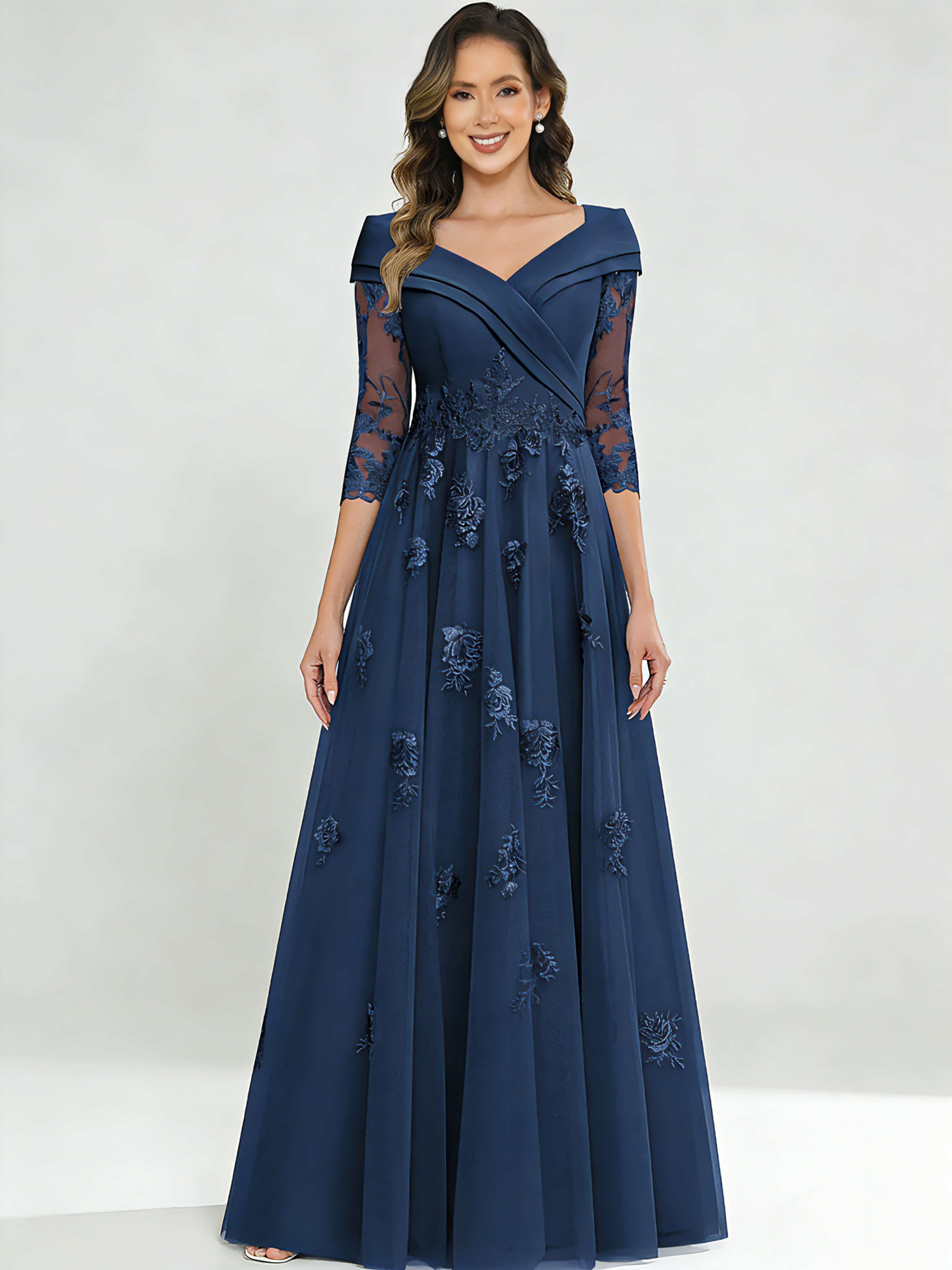 Tulle Chiffon Dressy Mother of The Bride Dresses for Women