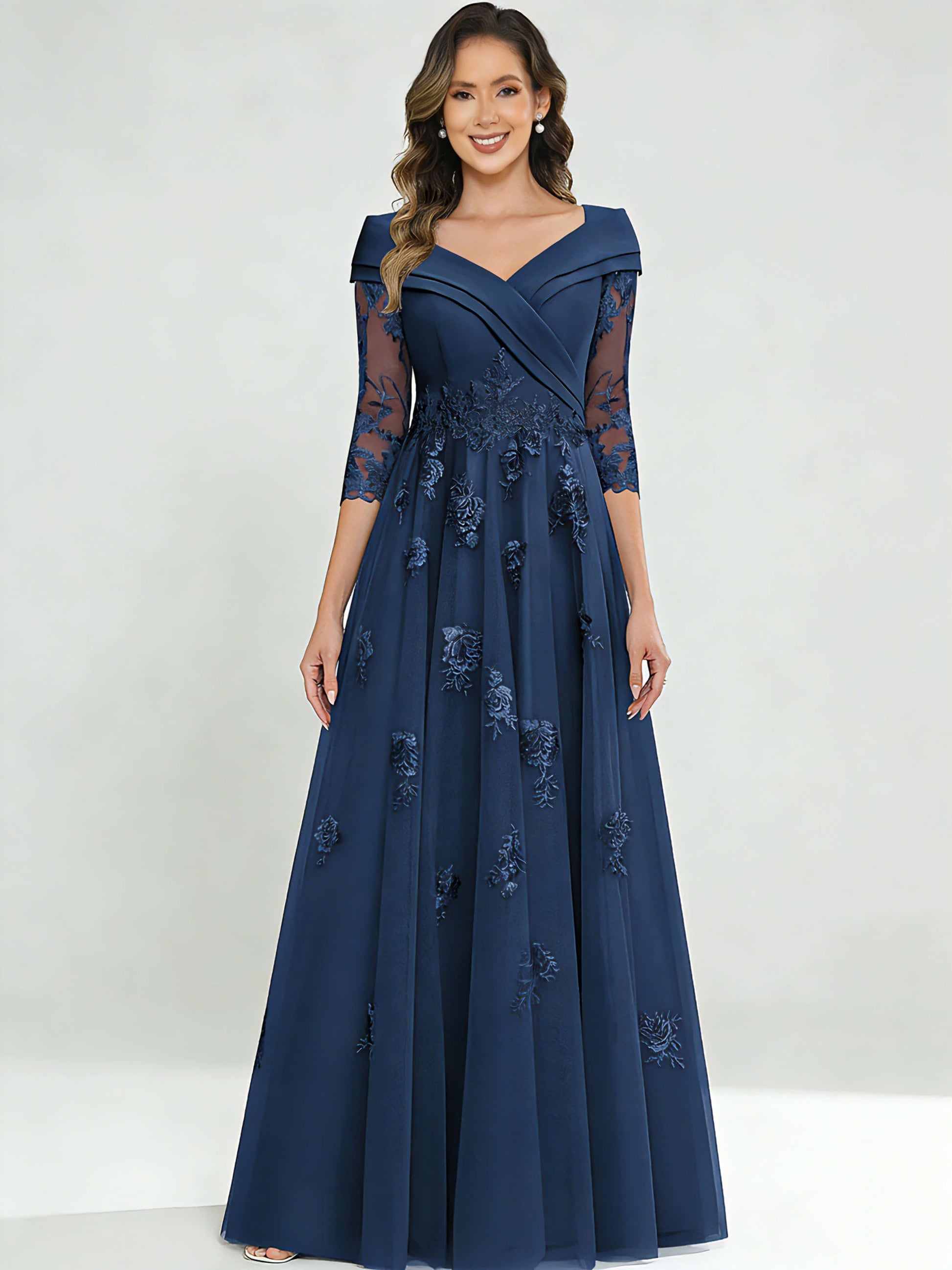 Tulle Chiffon Dressy Mother of The Bride Dresses for Women