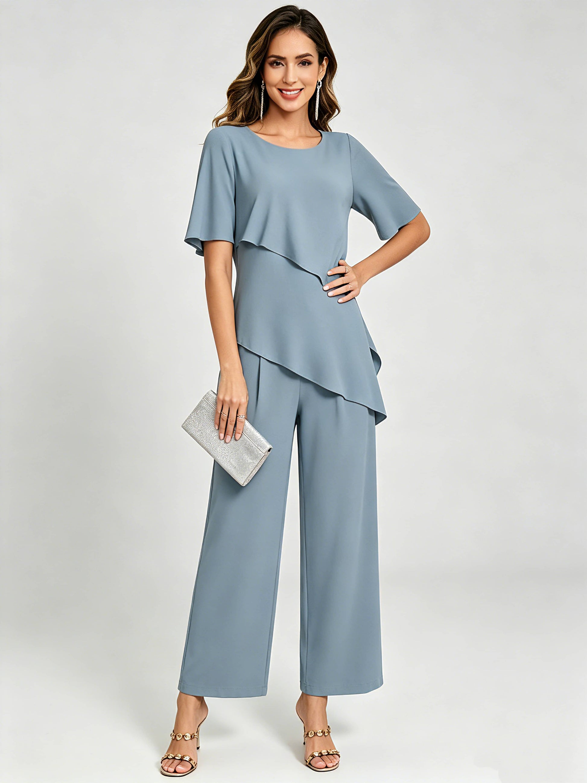 2 Pieces Mother of The Bride Pant Suits for Women Wedding