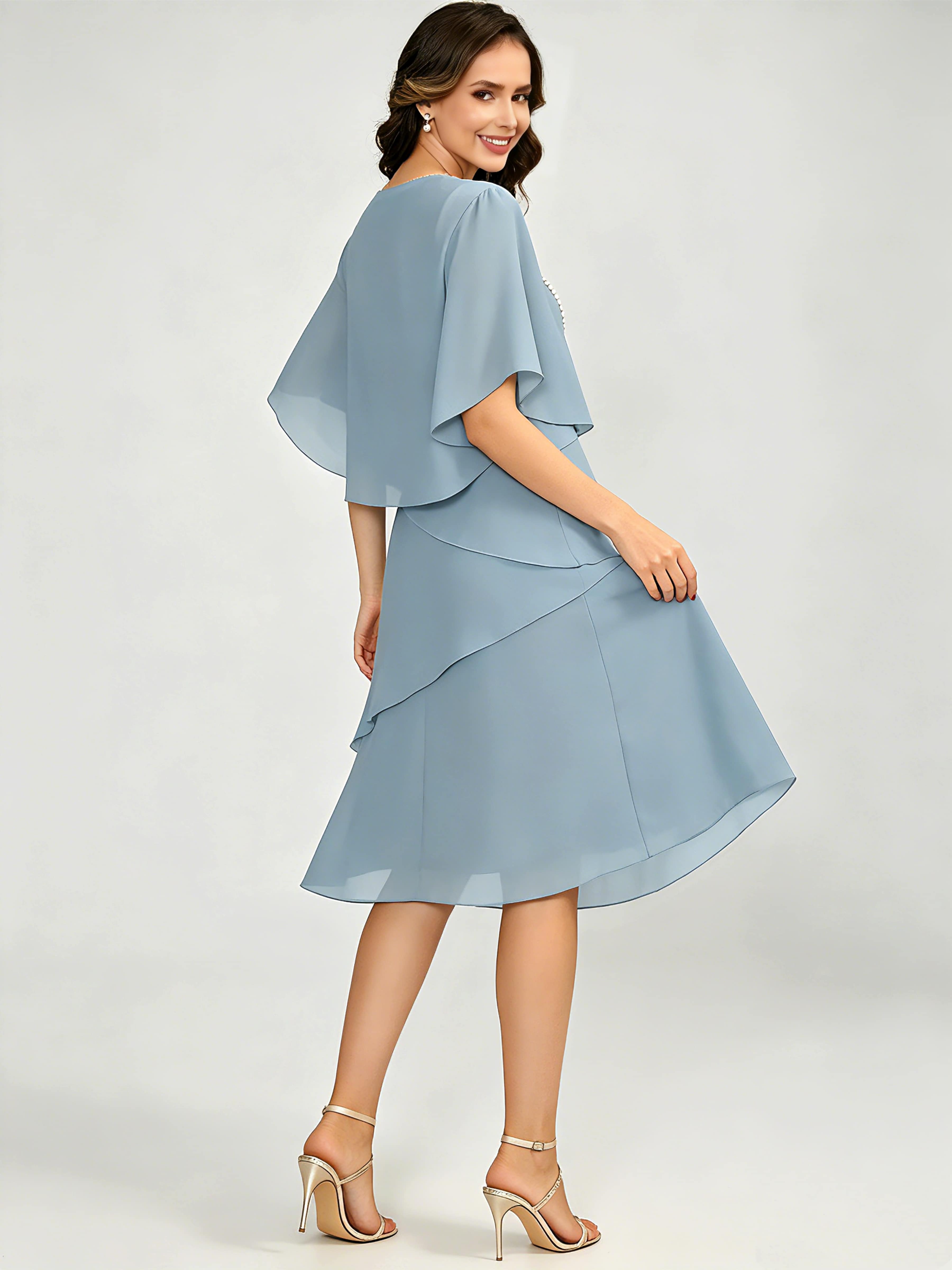 Tiered 2 Pieces Mother of The Bride Dresses with Jacket