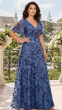 Sequin Sparkly Tulle Embroidery Elegant Long Mother of The Bride Dresses
