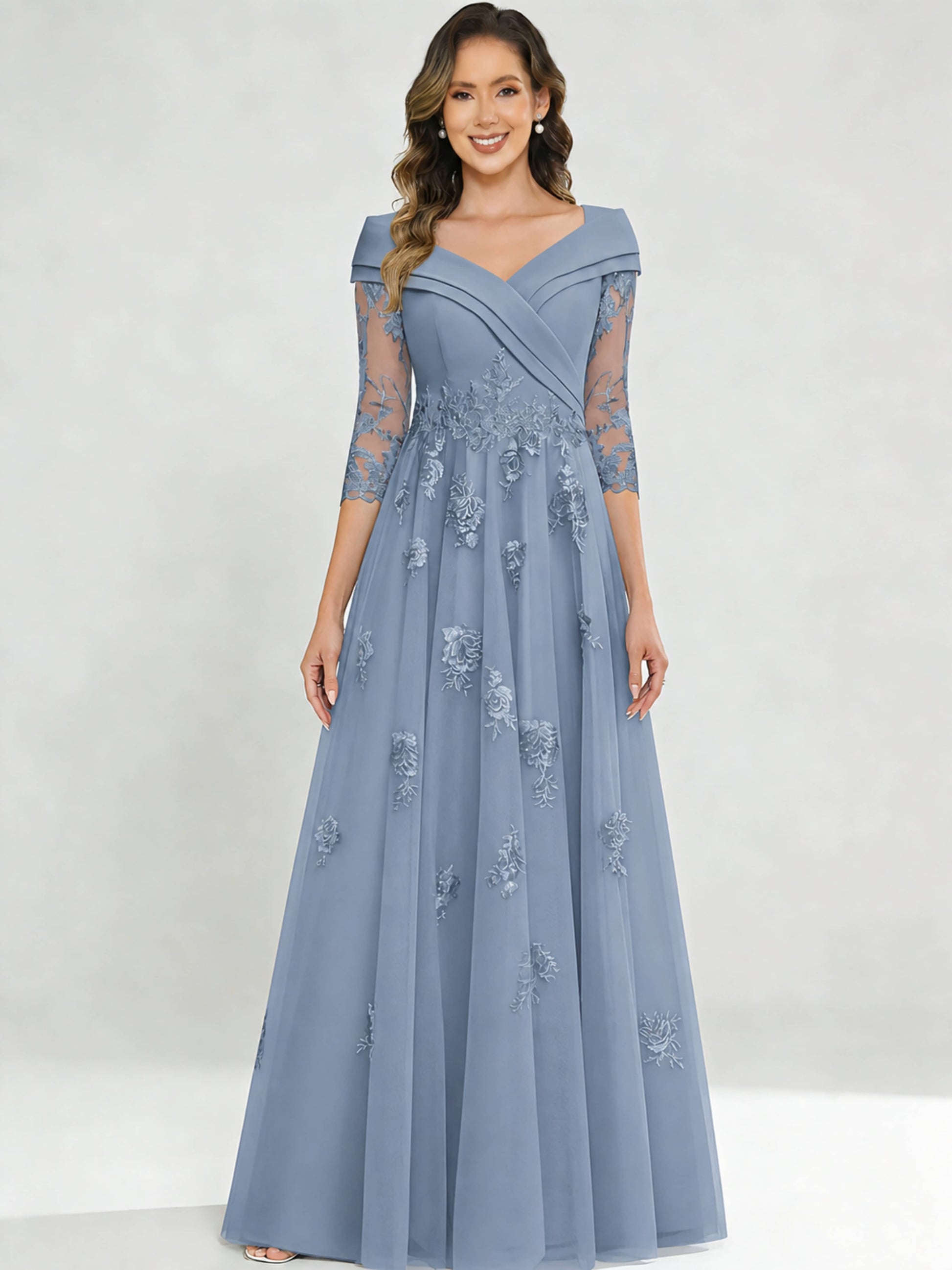 Tulle Chiffon Dressy Mother of The Bride Dresses for Women