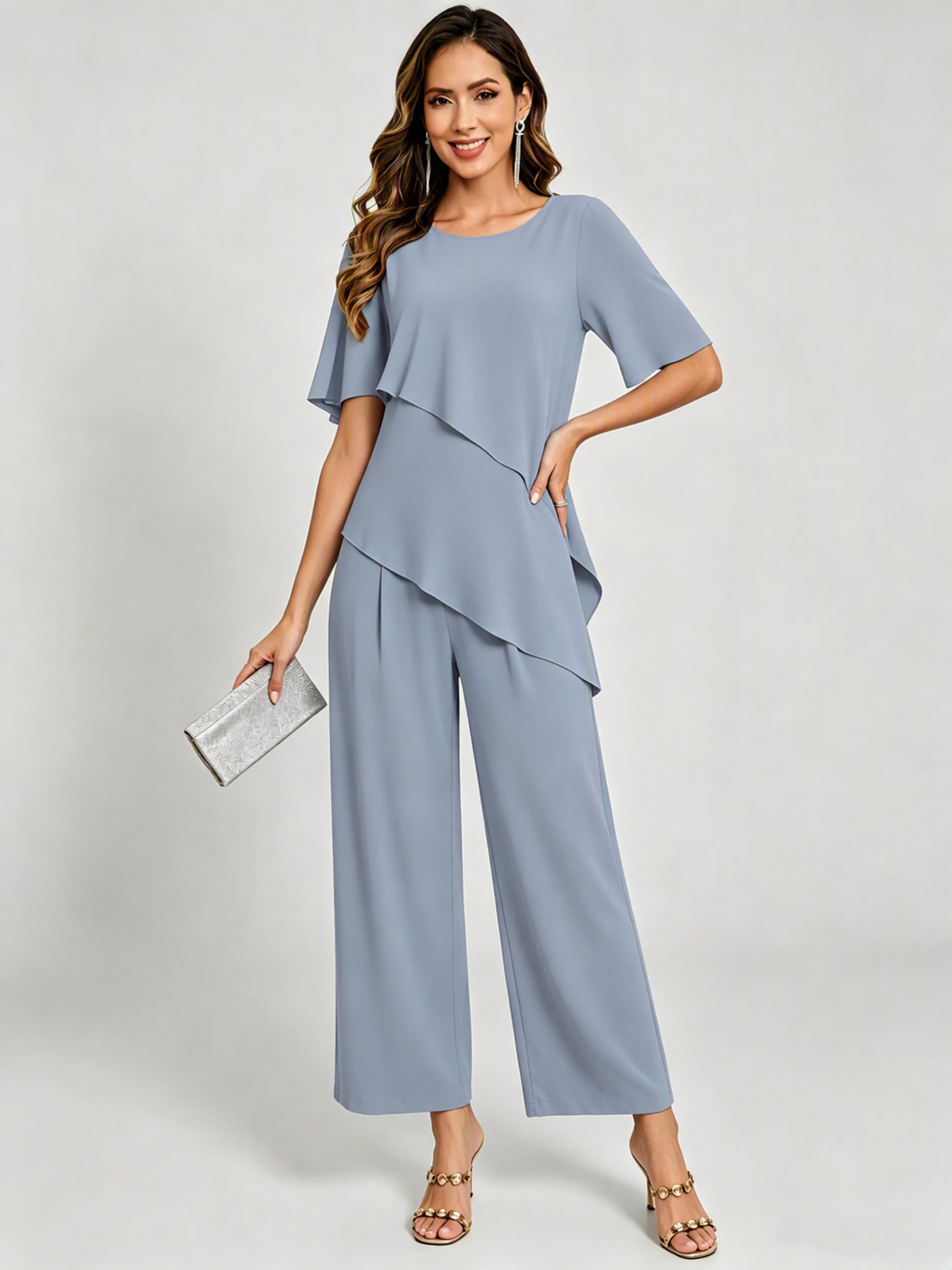 2 Pieces Mother of The Bride Pant Suits for Women Wedding