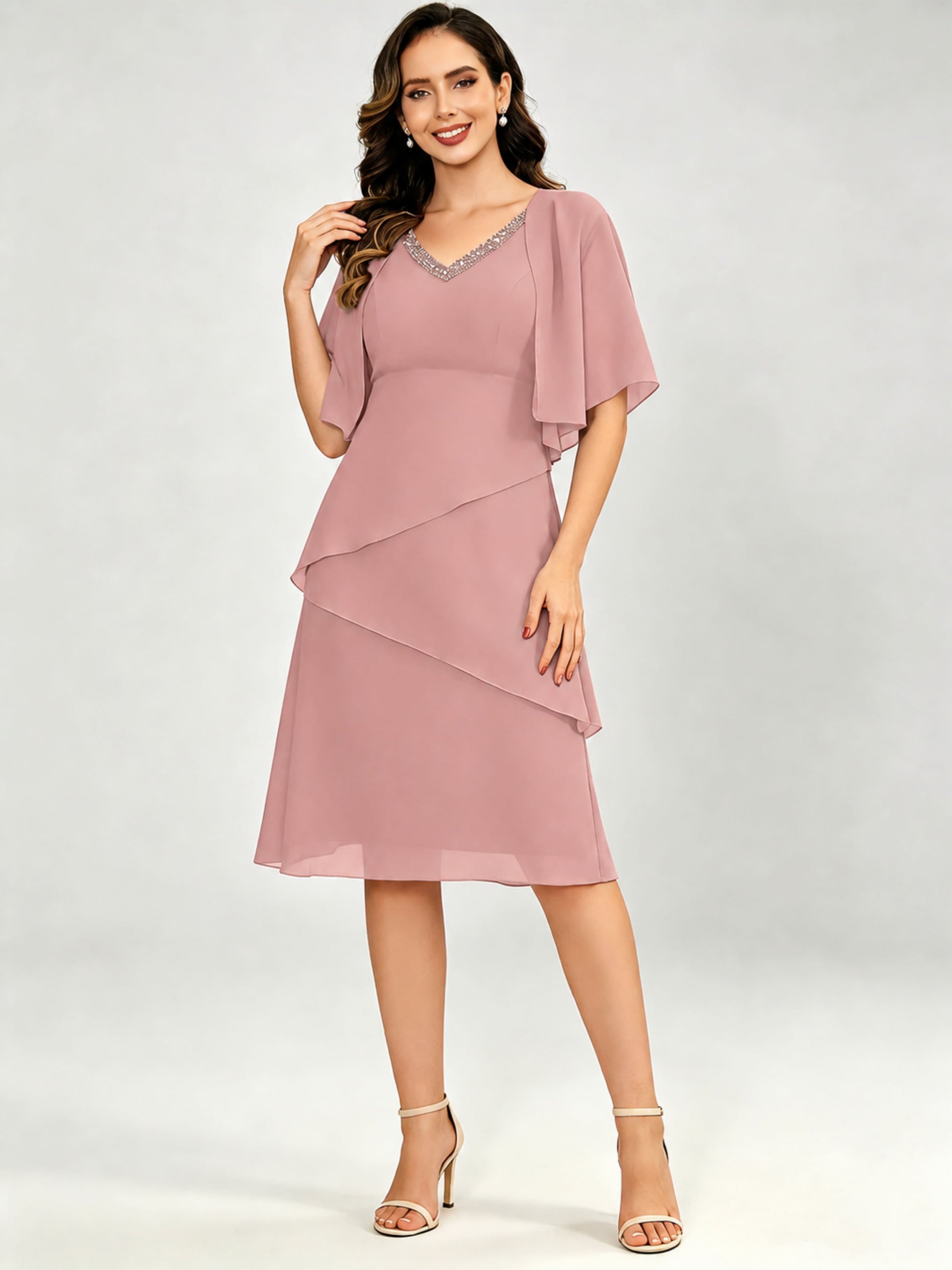Tiered 2 Pieces Mother of The Bride Dresses with Jacket