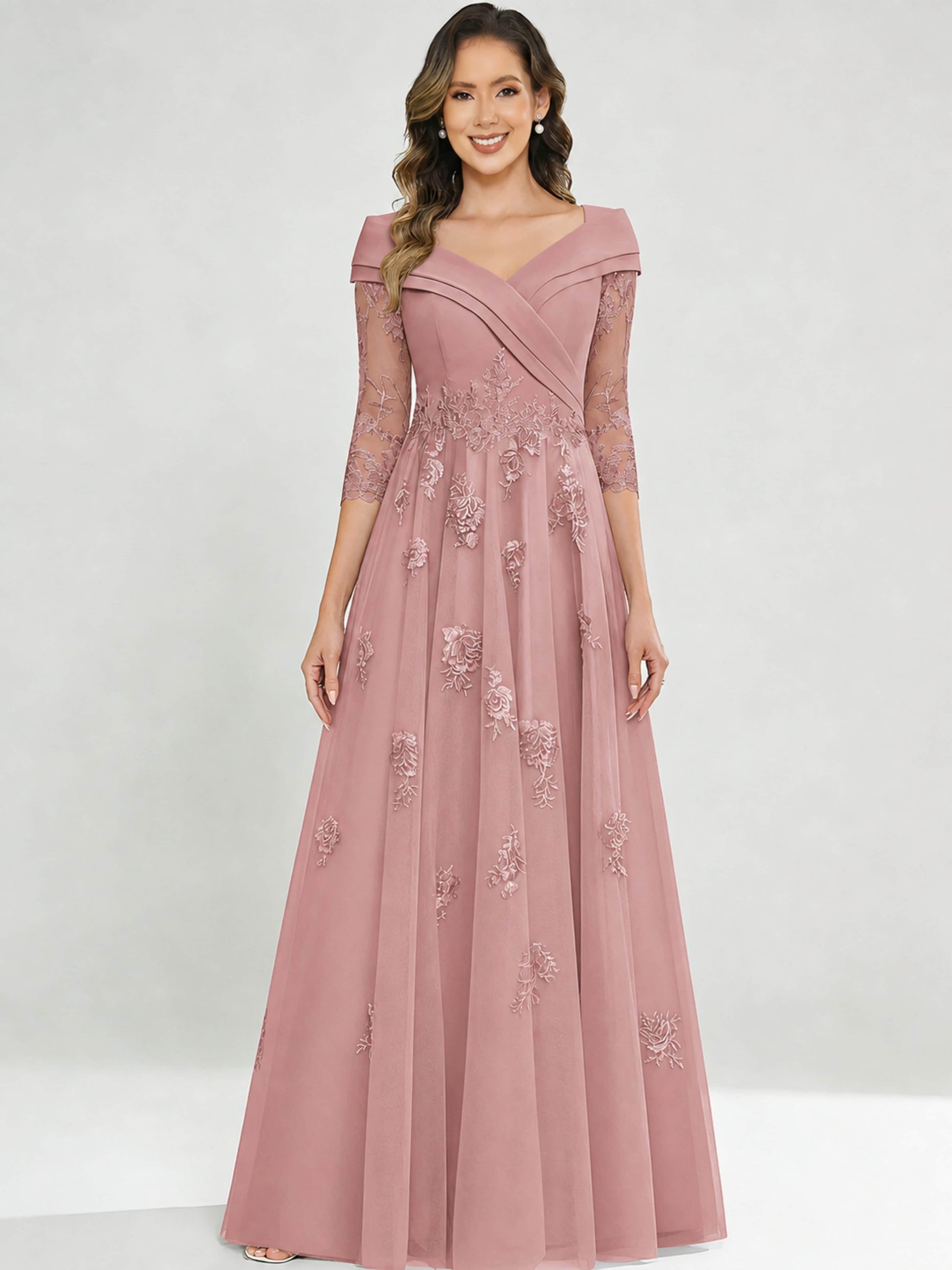 Tulle Chiffon Dressy Mother of The Bride Dresses for Women