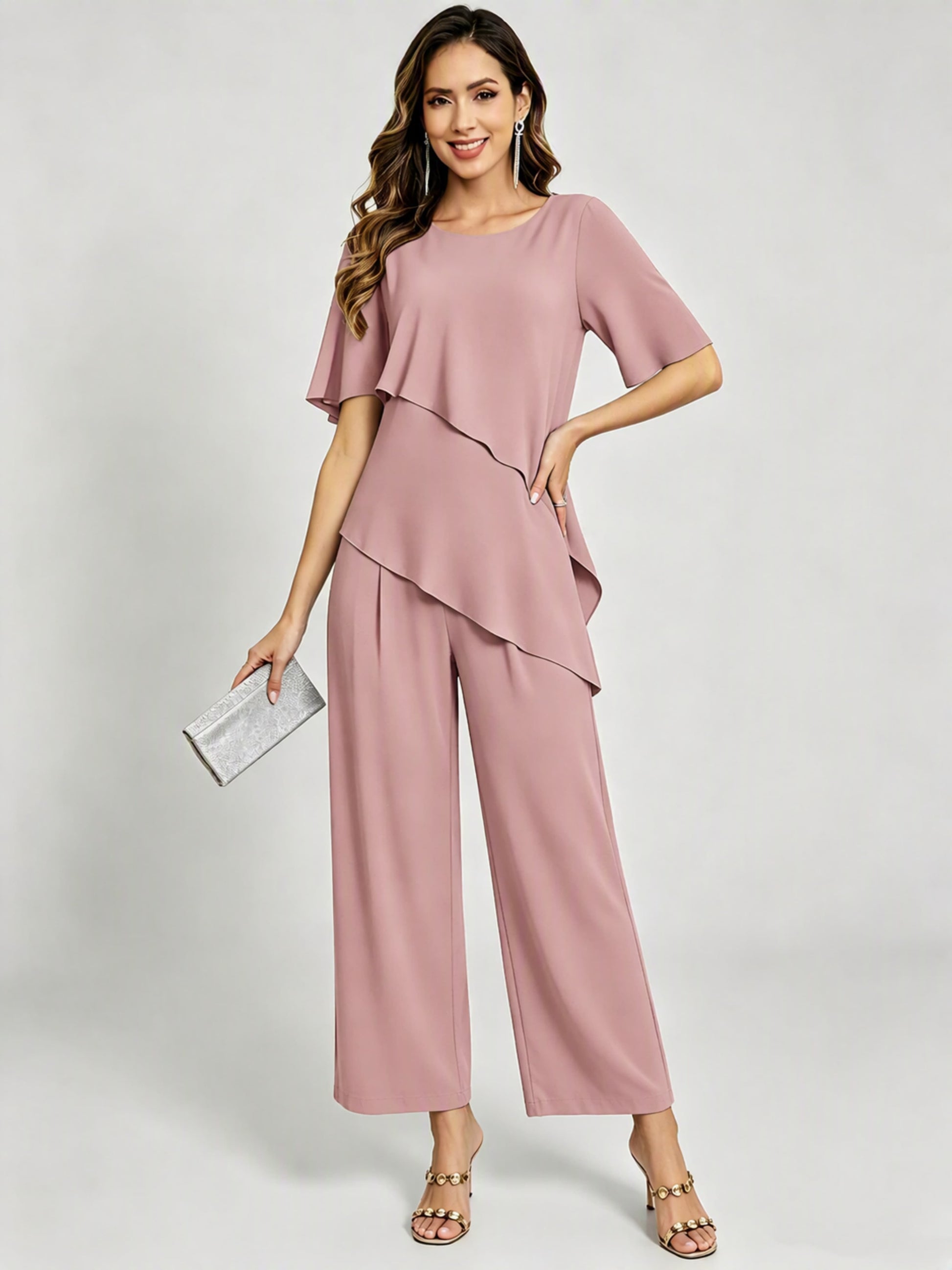 2 Pieces Mother of The Bride Pant Suits for Women Wedding