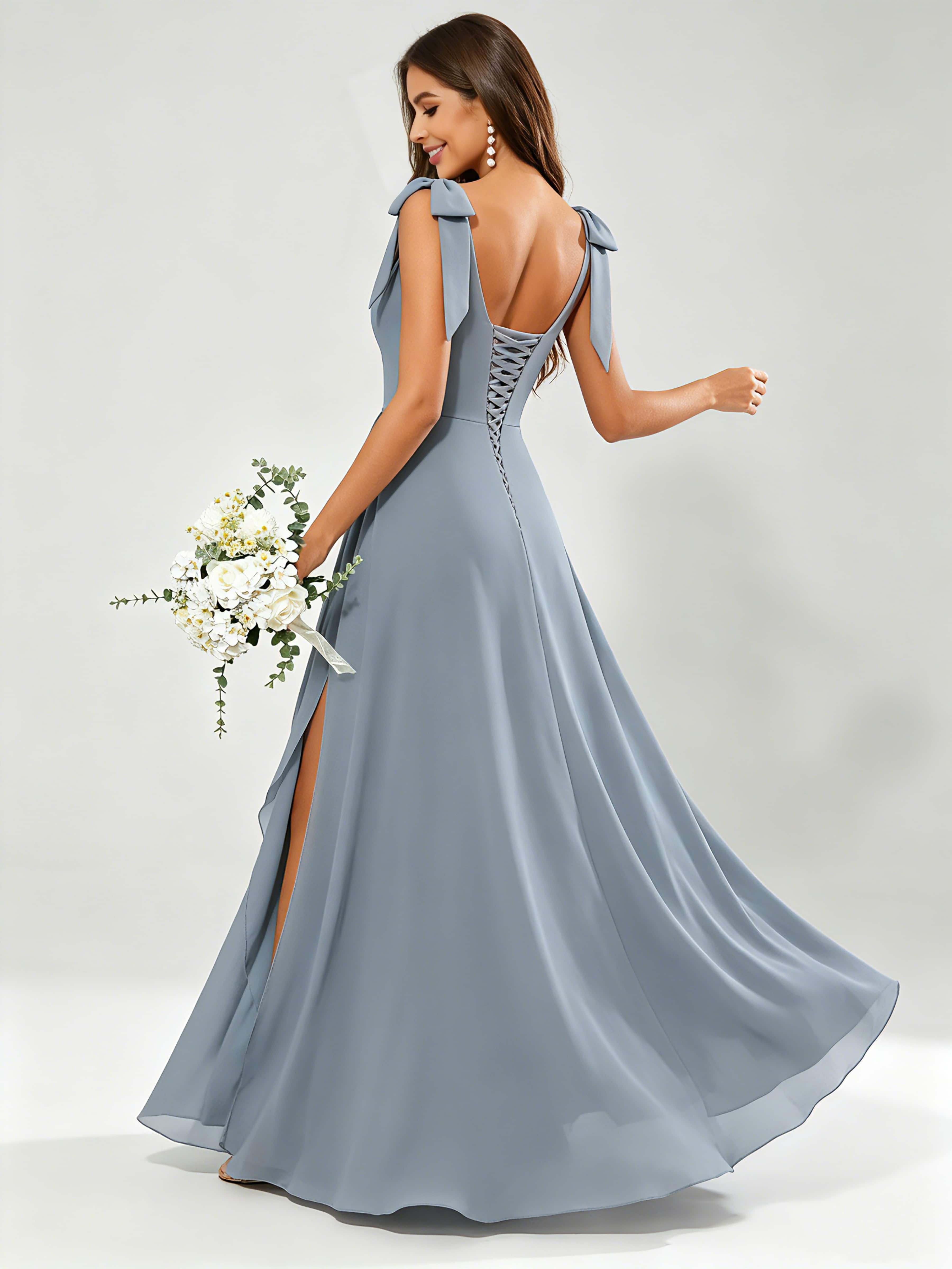 V-Neck Chiffon Bridesmaid Dresses