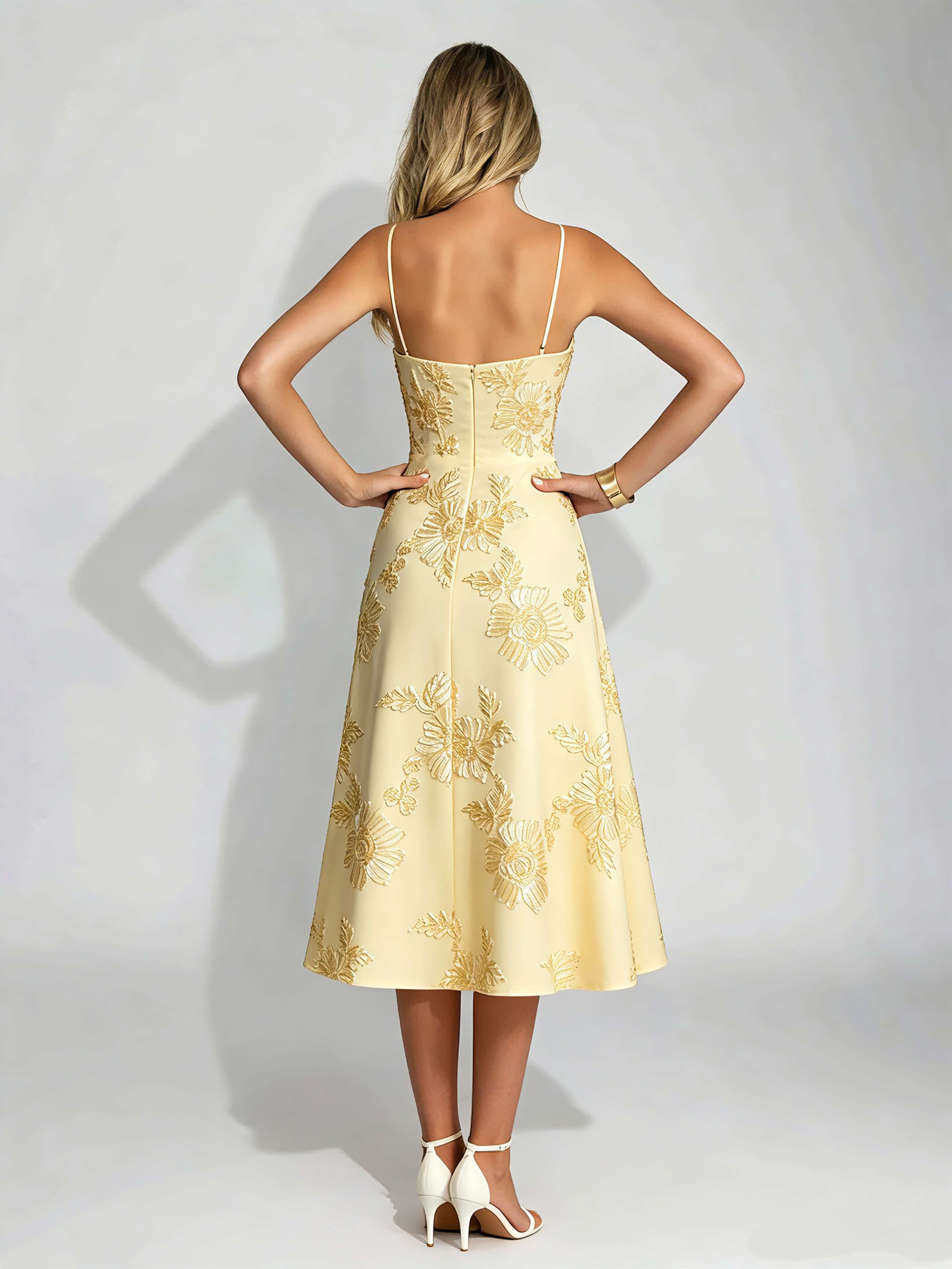 Embroidery Prom Dresses for Women Spaghetti Straps Formal Dress