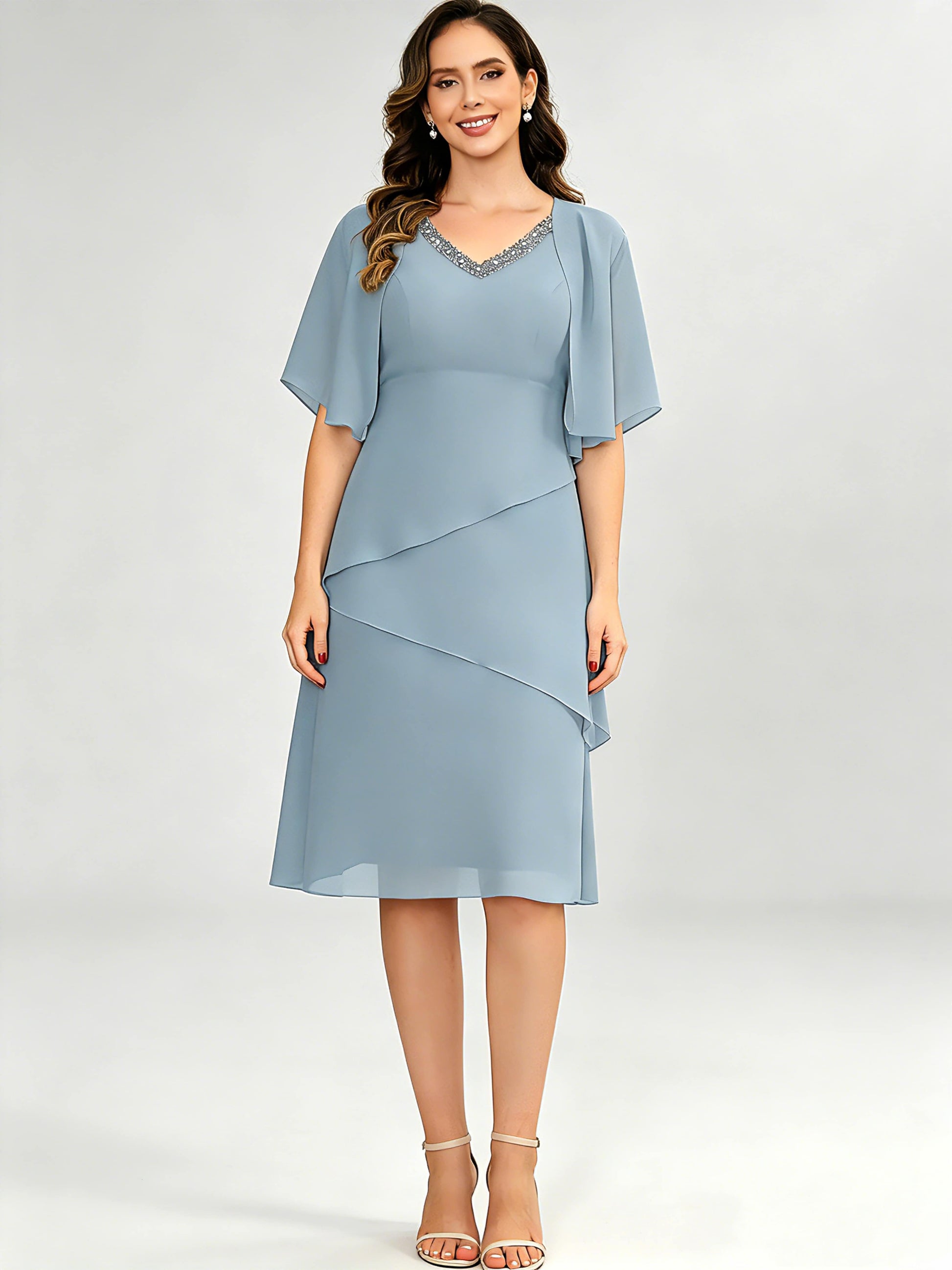 Tiered 2 Pieces Mother of The Bride Dresses with Jacket