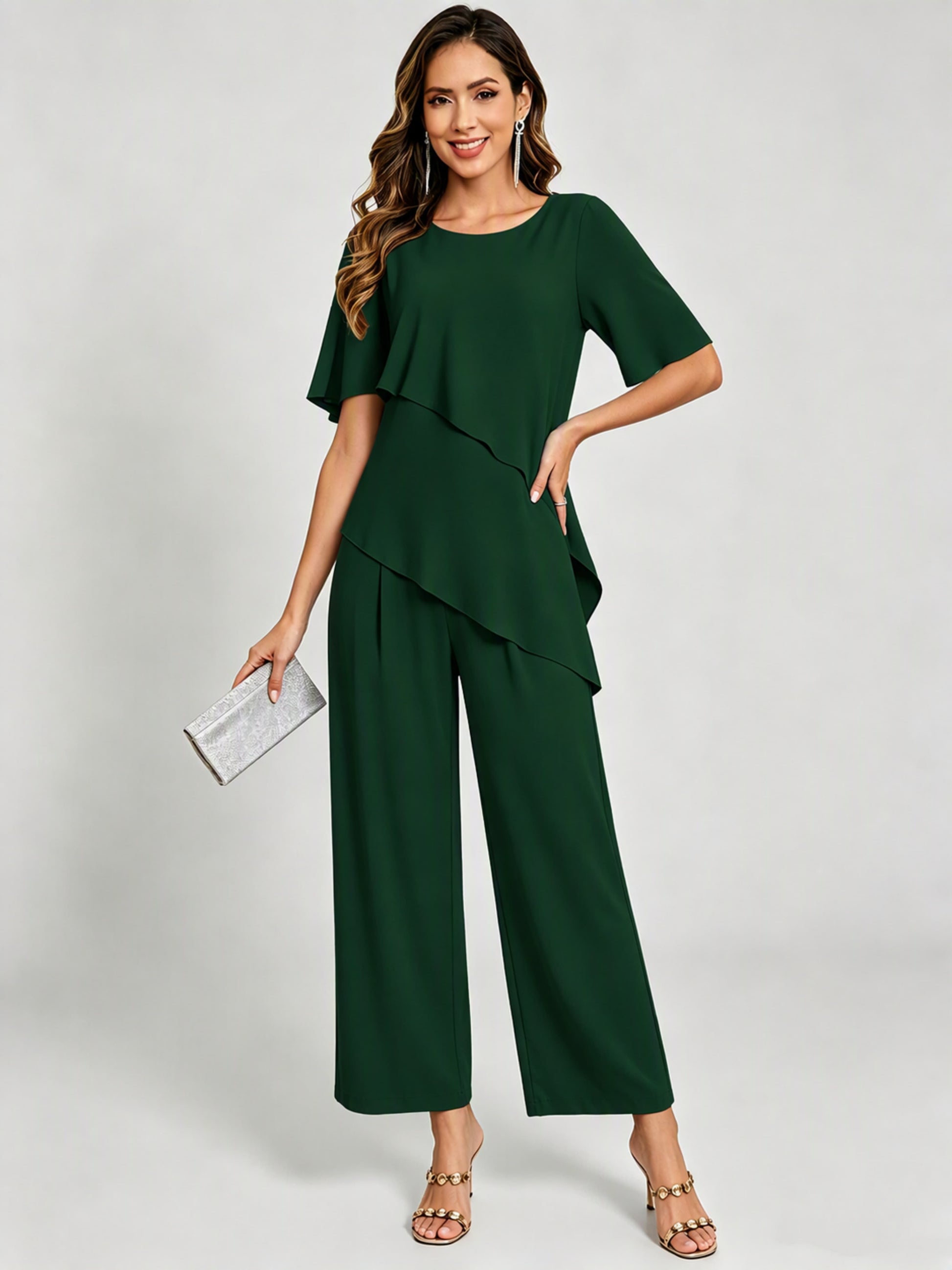 2 Pieces Mother of The Bride Pant Suits for Women Wedding