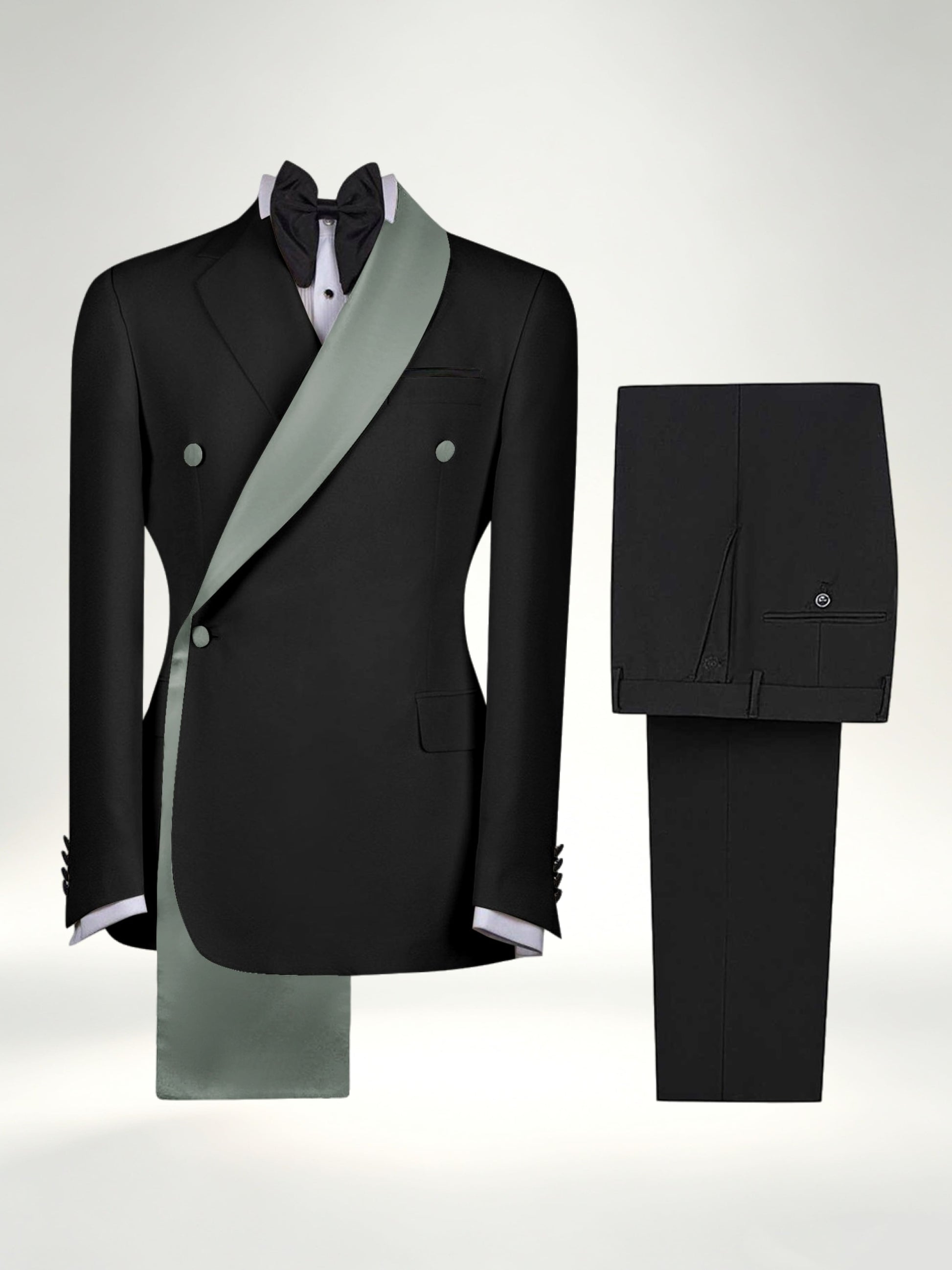 Refined Trim Detail Men's 2 Pieces Shawl Lapel Suit for Elegant Occasions