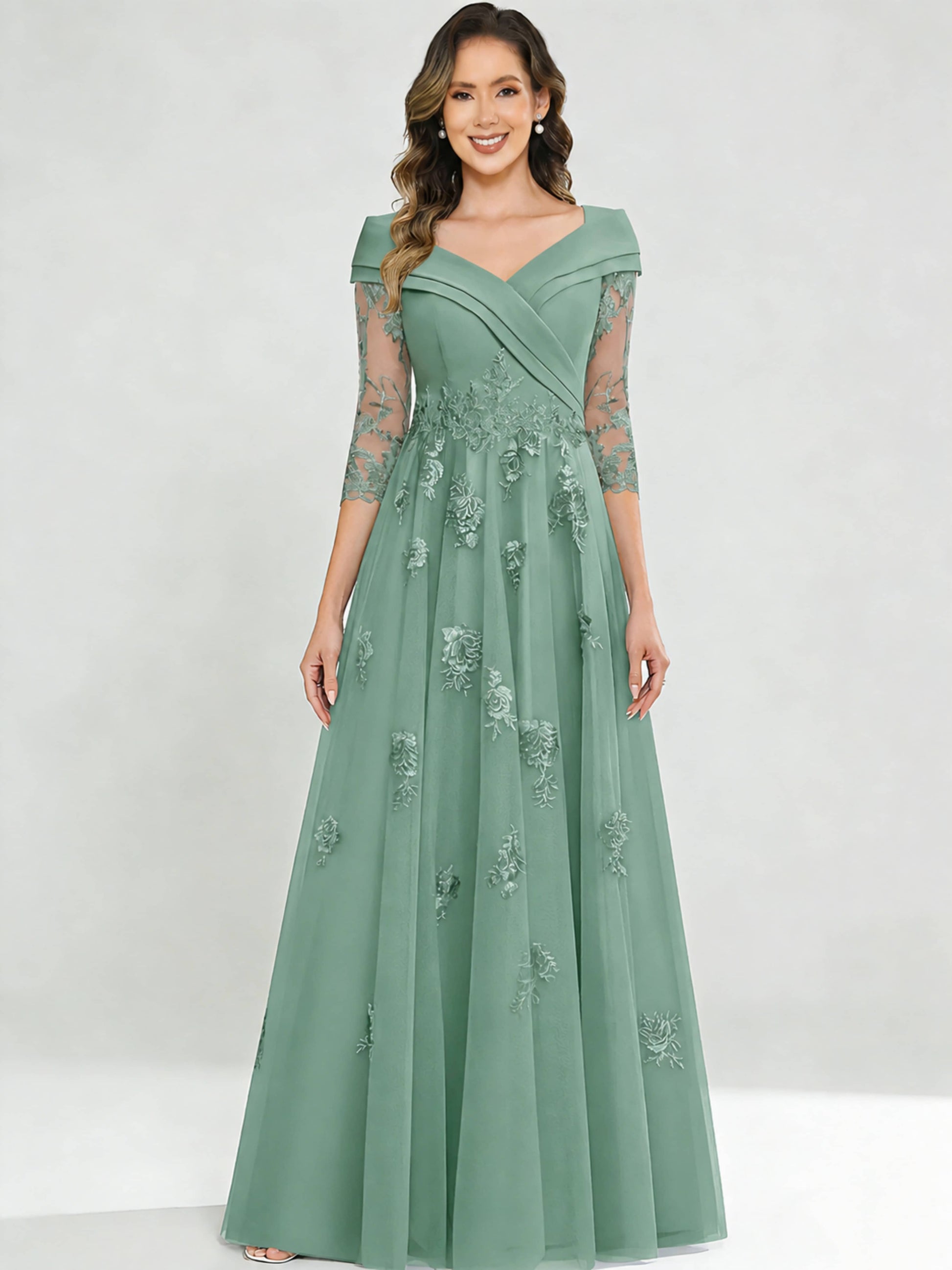 Tulle Chiffon Dressy Mother of The Bride Dresses for Women