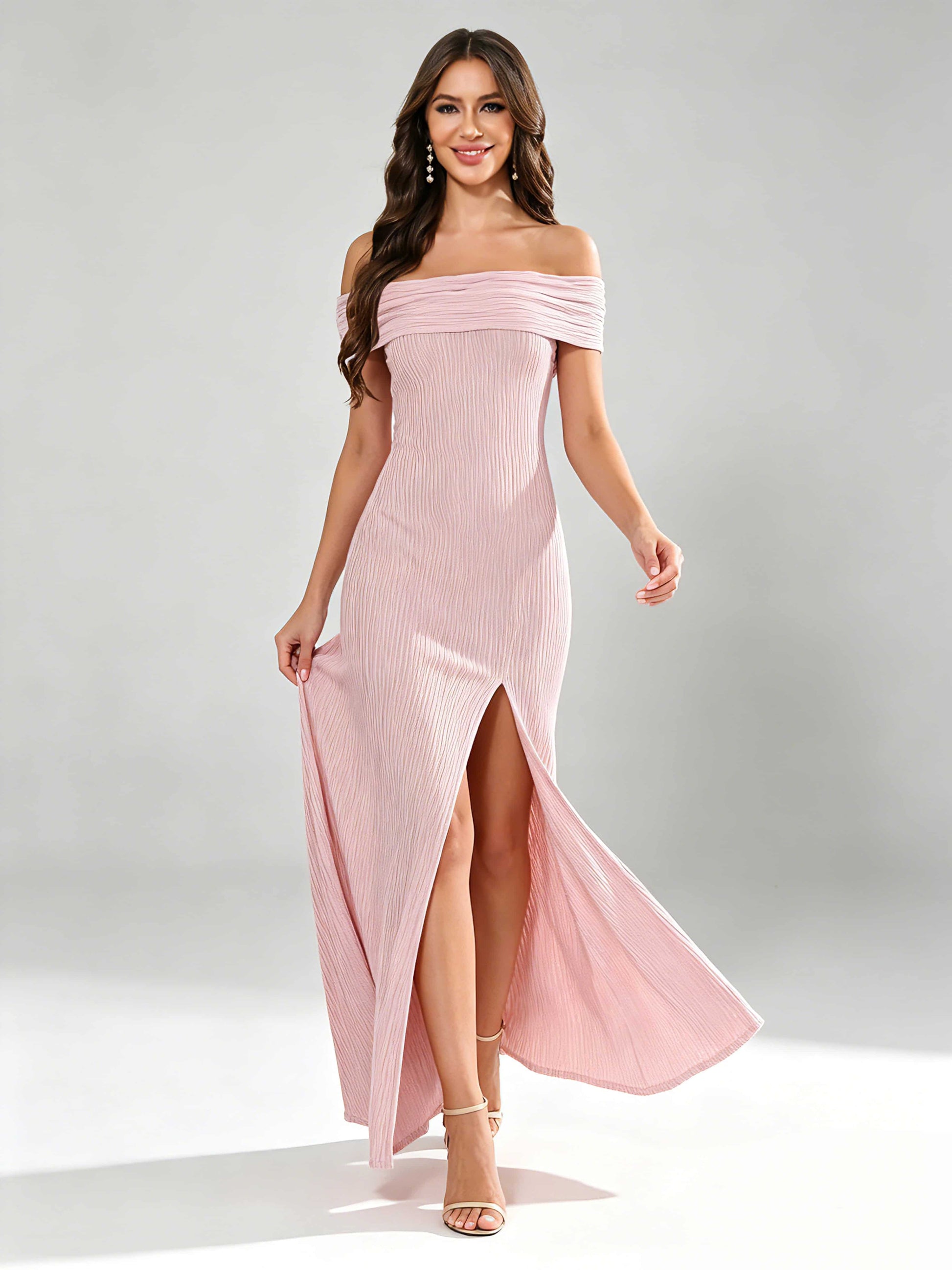 Off The Shoulder Backless Wedding Guest Formal Evening Dresses