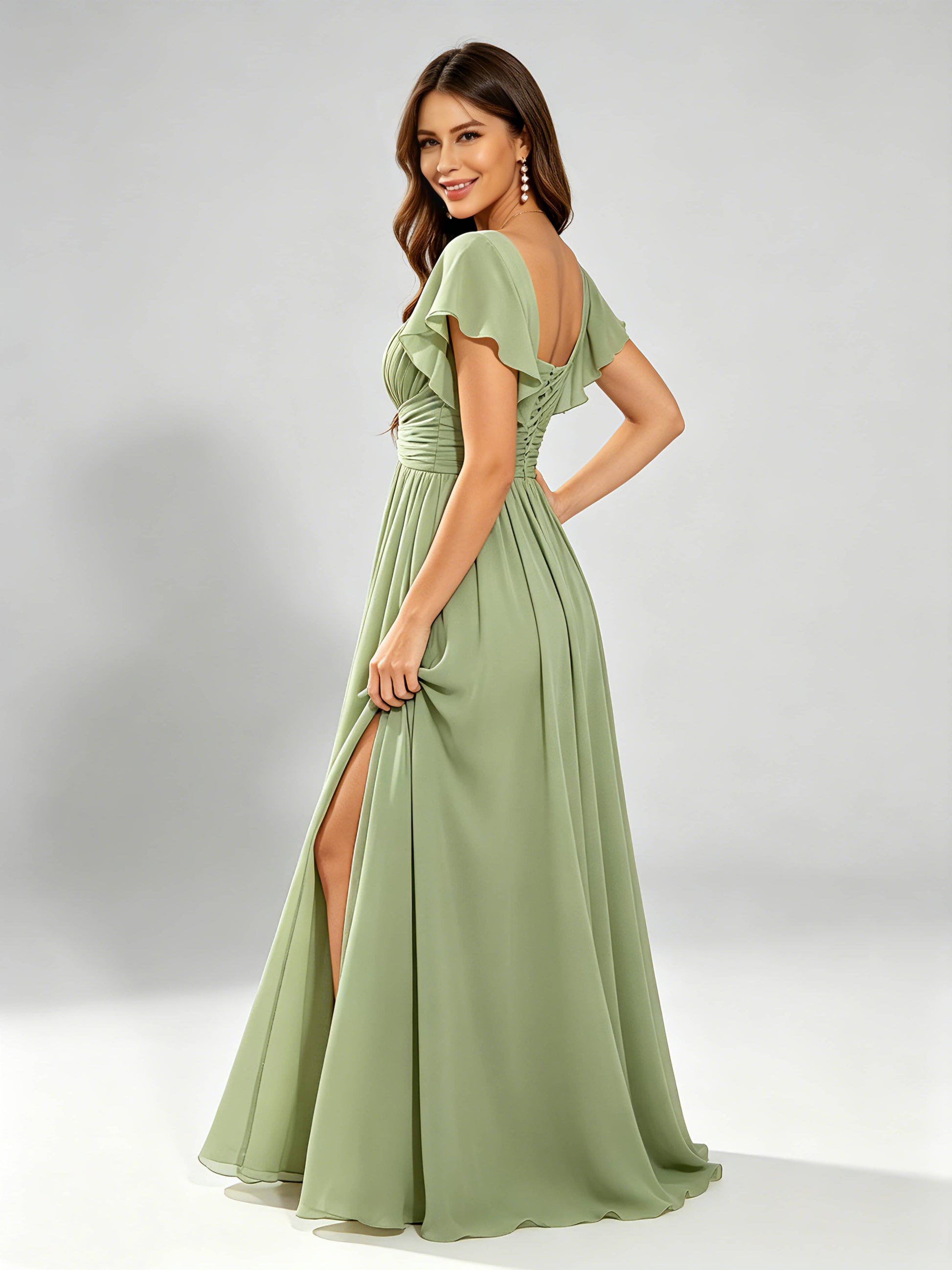 Chiffon Sweetheart Neck Empire Waist Bridesmaid Dresses