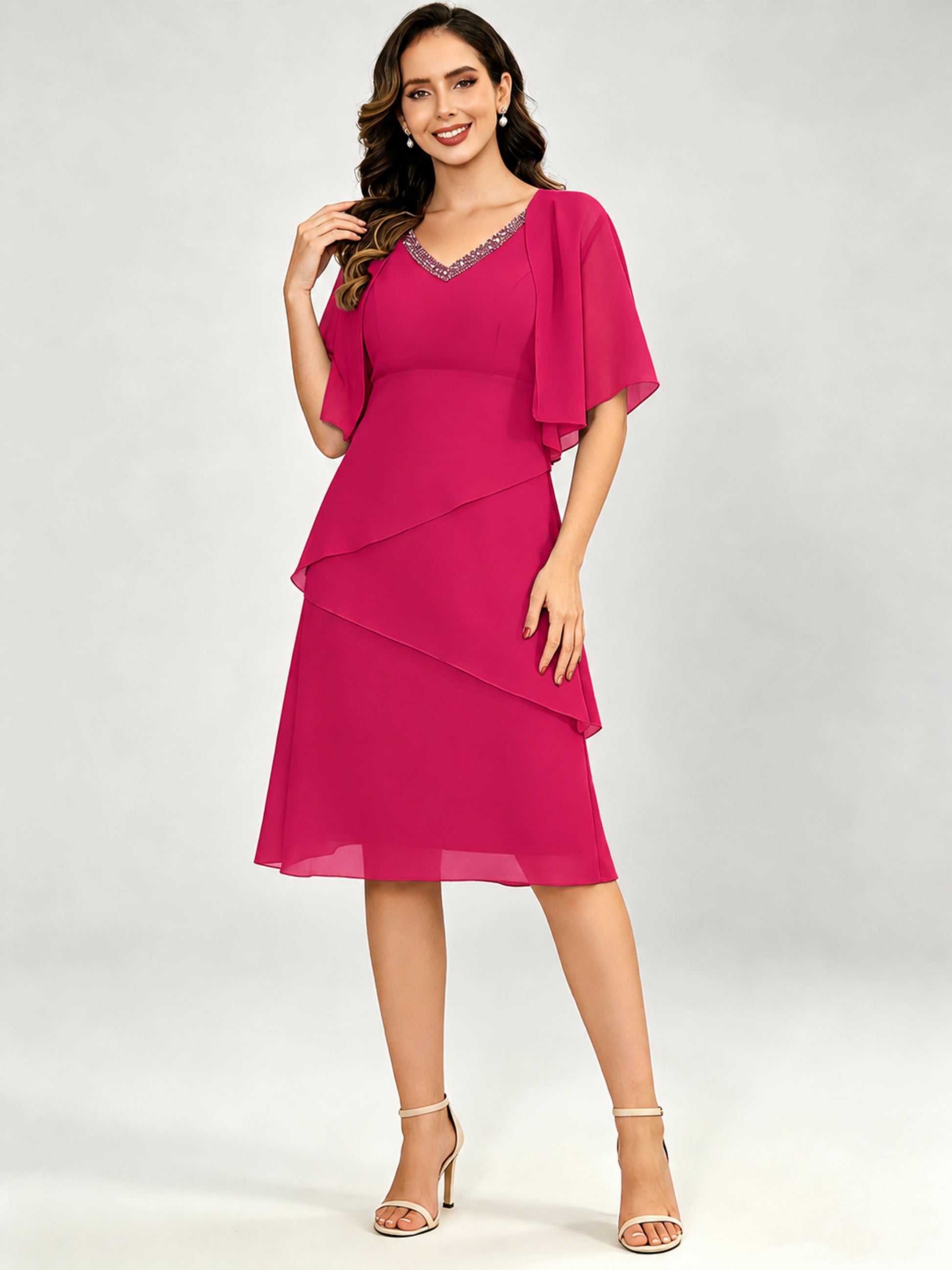 Tiered 2 Pieces Mother of The Bride Dresses with Jacket