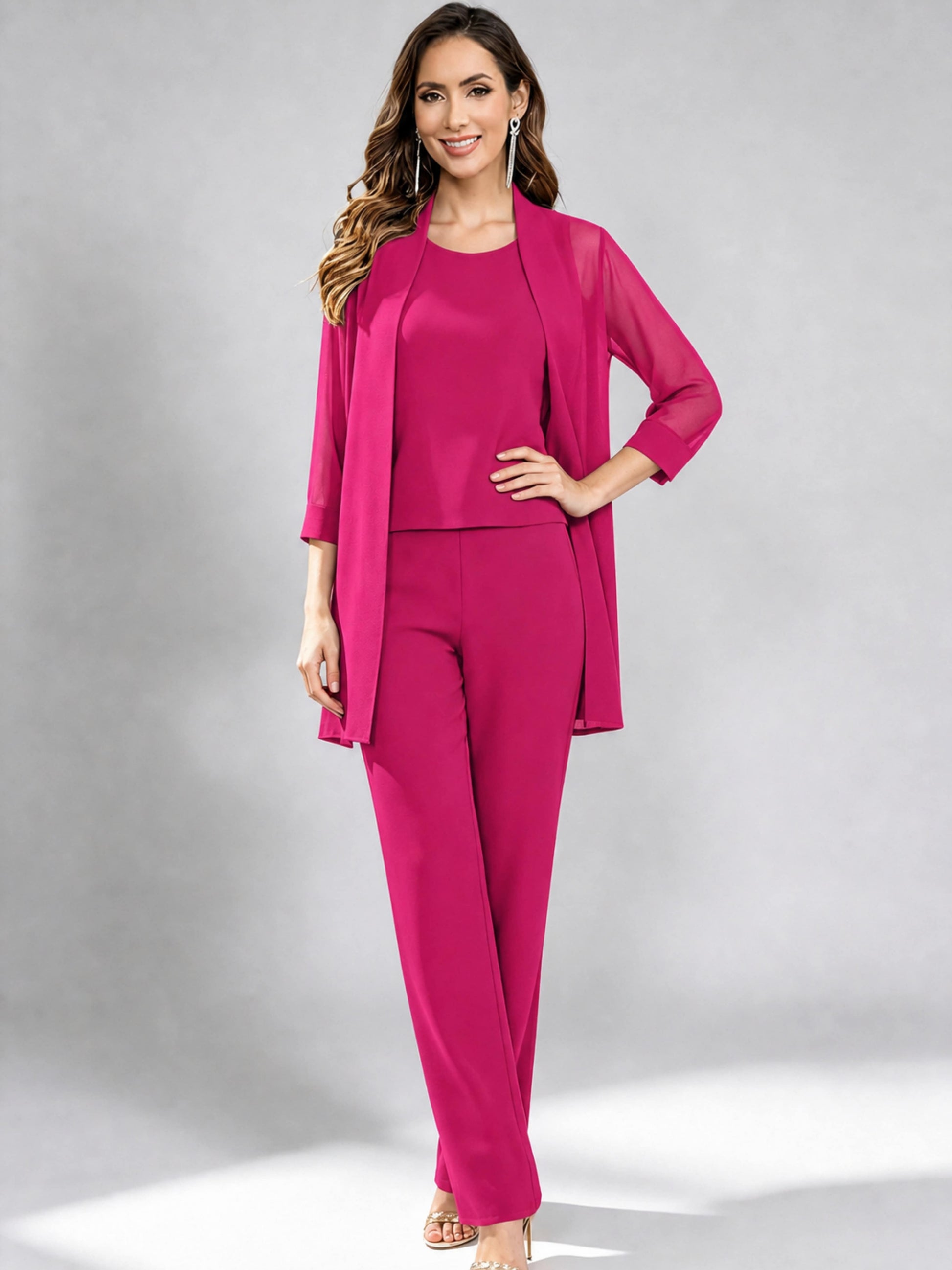 3 Pieces Mother of The Bride Pantsuits Formal Dressy Outfit