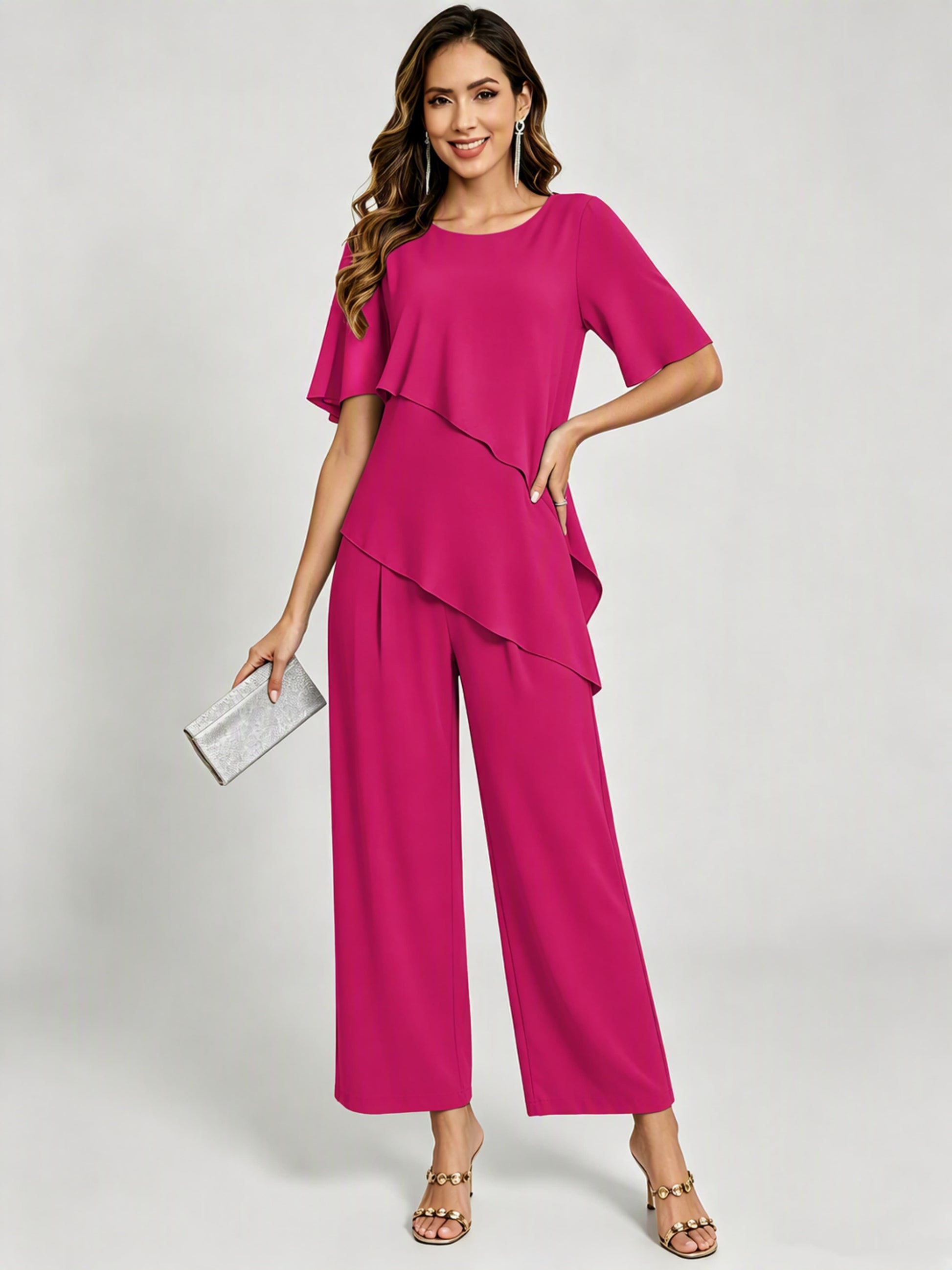 2 Pieces Mother of The Bride Pant Suits for Women Wedding