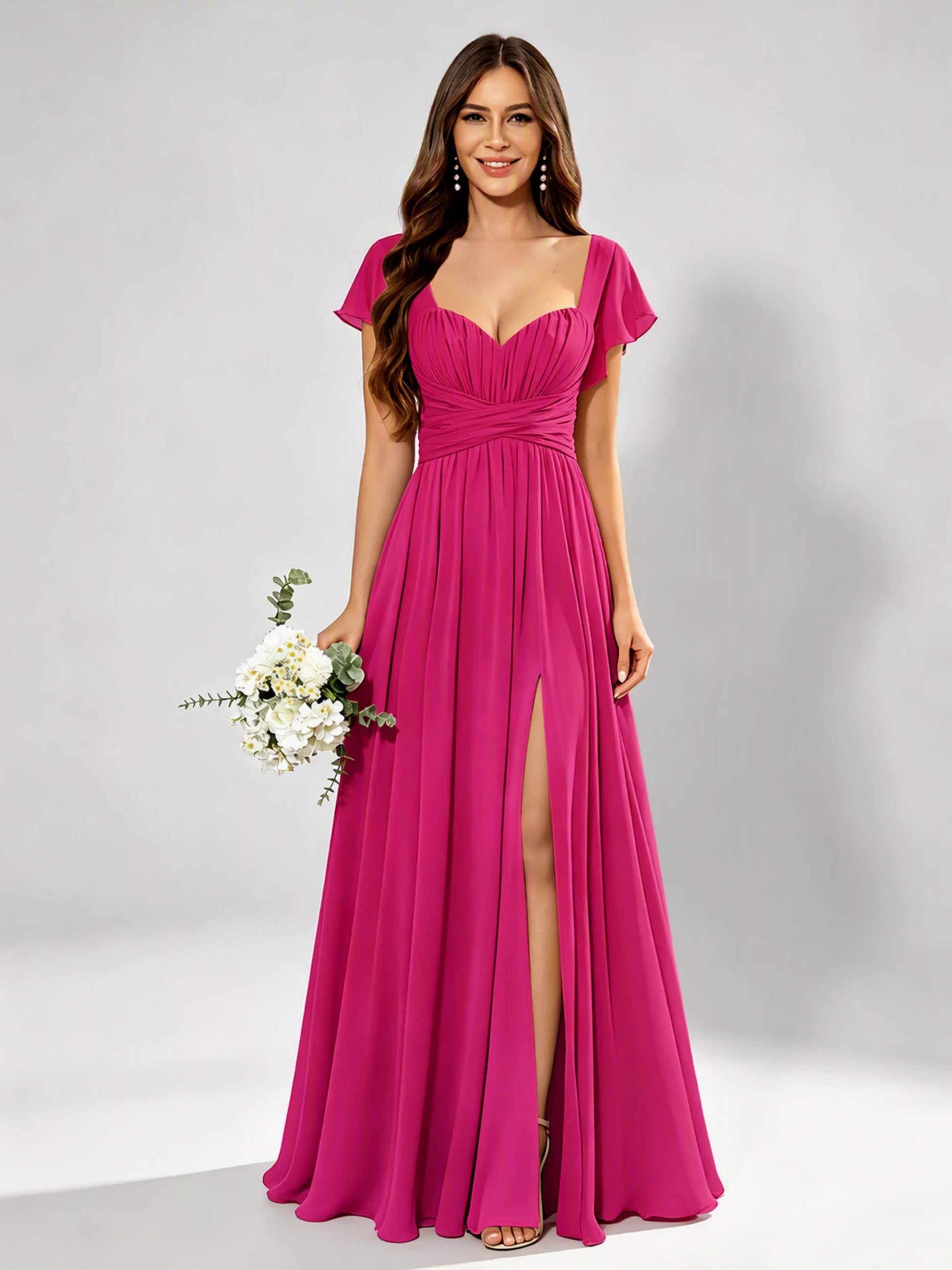 Chiffon Sweetheart Neck Empire Waist Bridesmaid Dresses