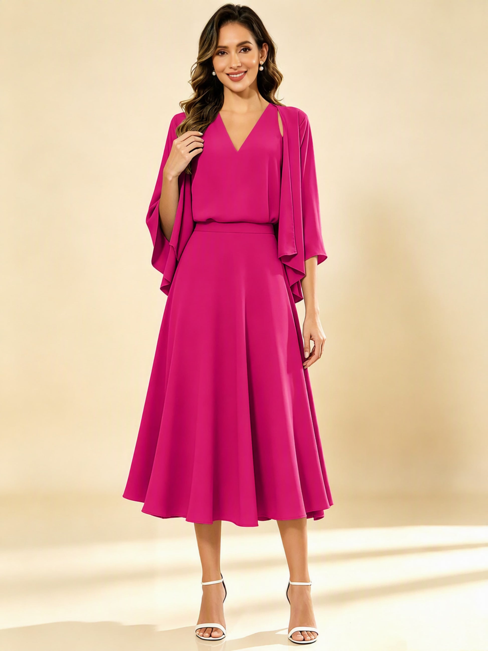 A-Line Chiffon 3 Pieces Dressy Mother of The Bride Dresses