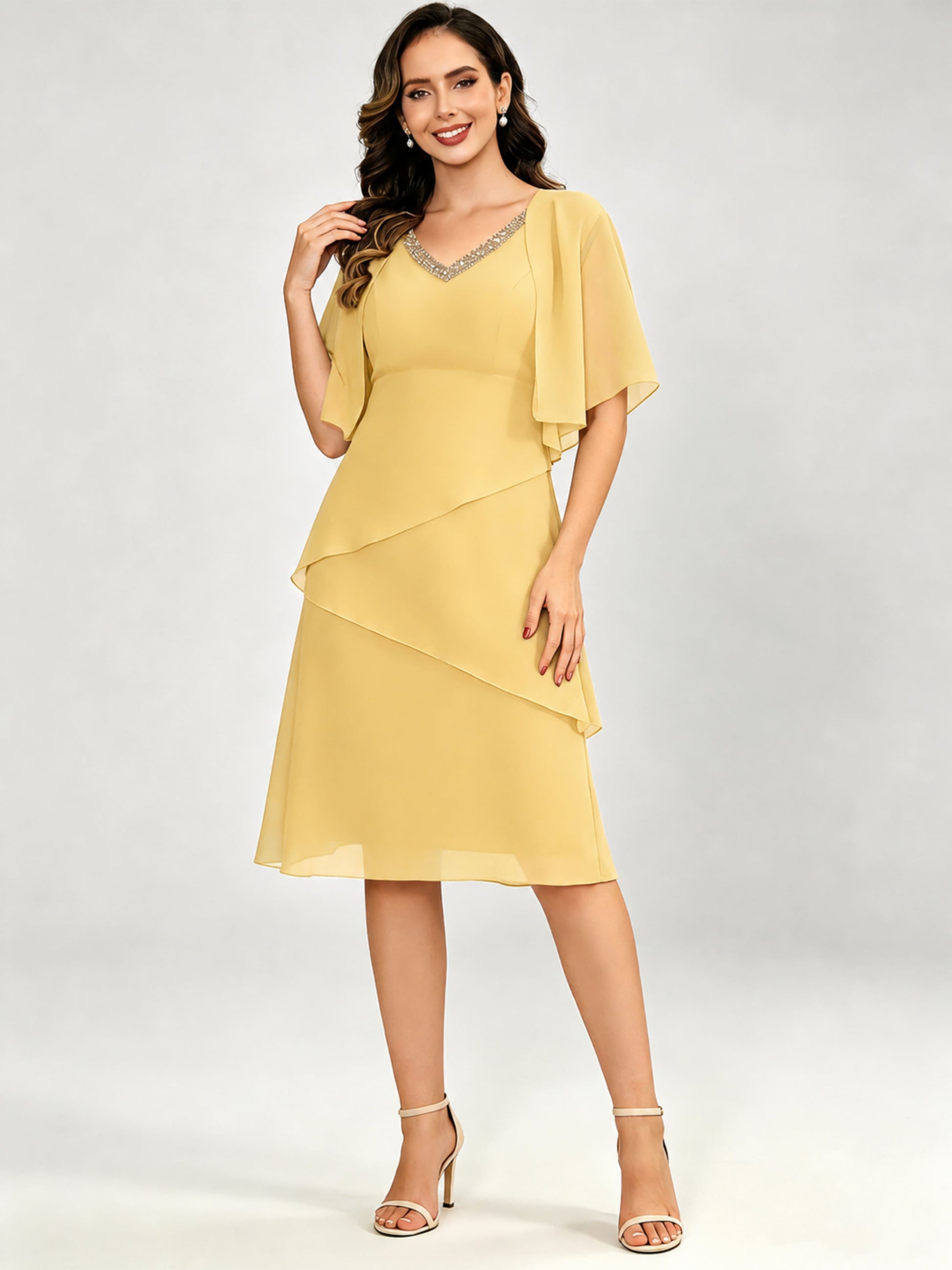 Tiered 2 Pieces Mother of The Bride Dresses with Jacket