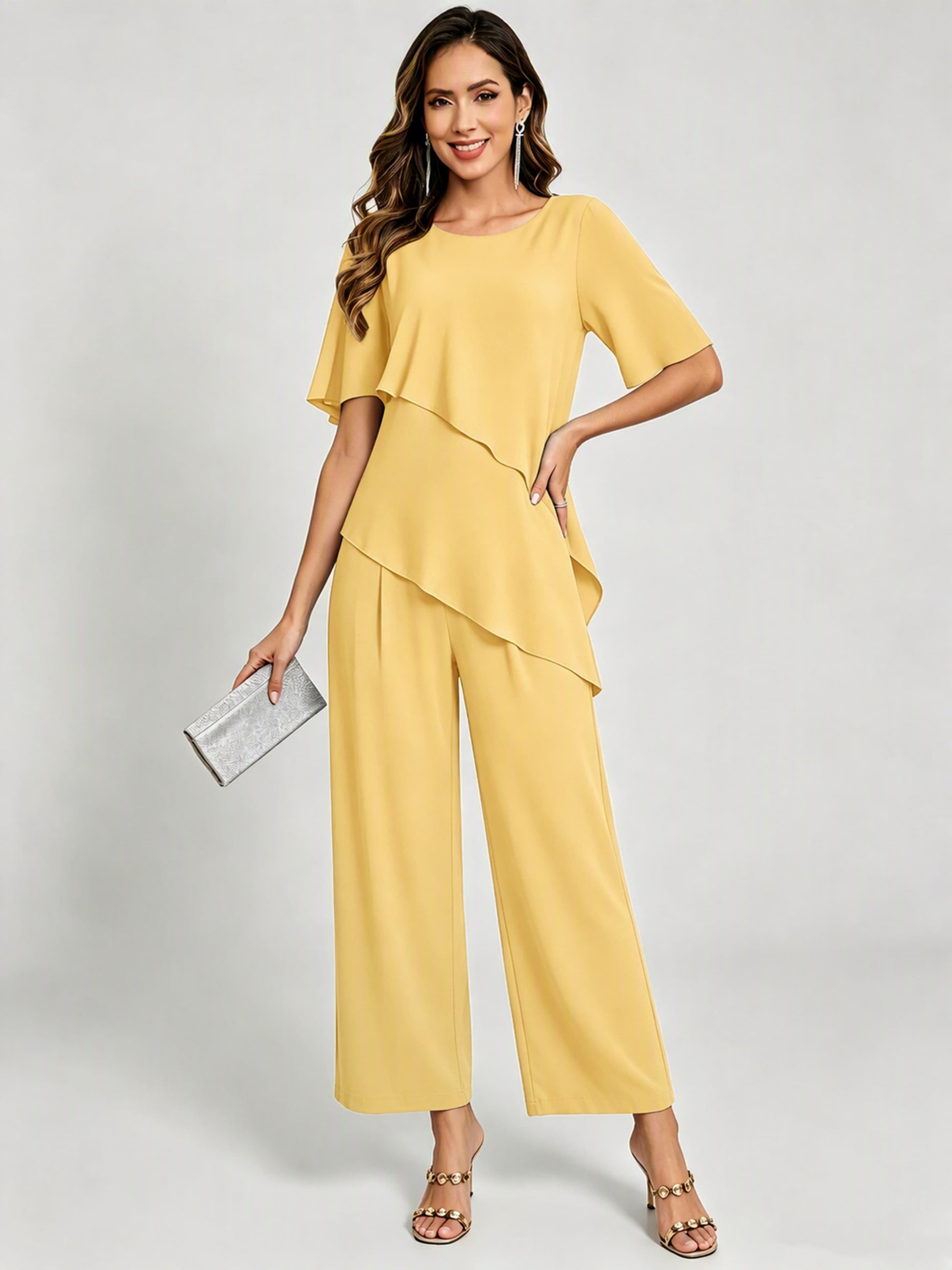 2 Pieces Mother of The Bride Pant Suits for Women Wedding