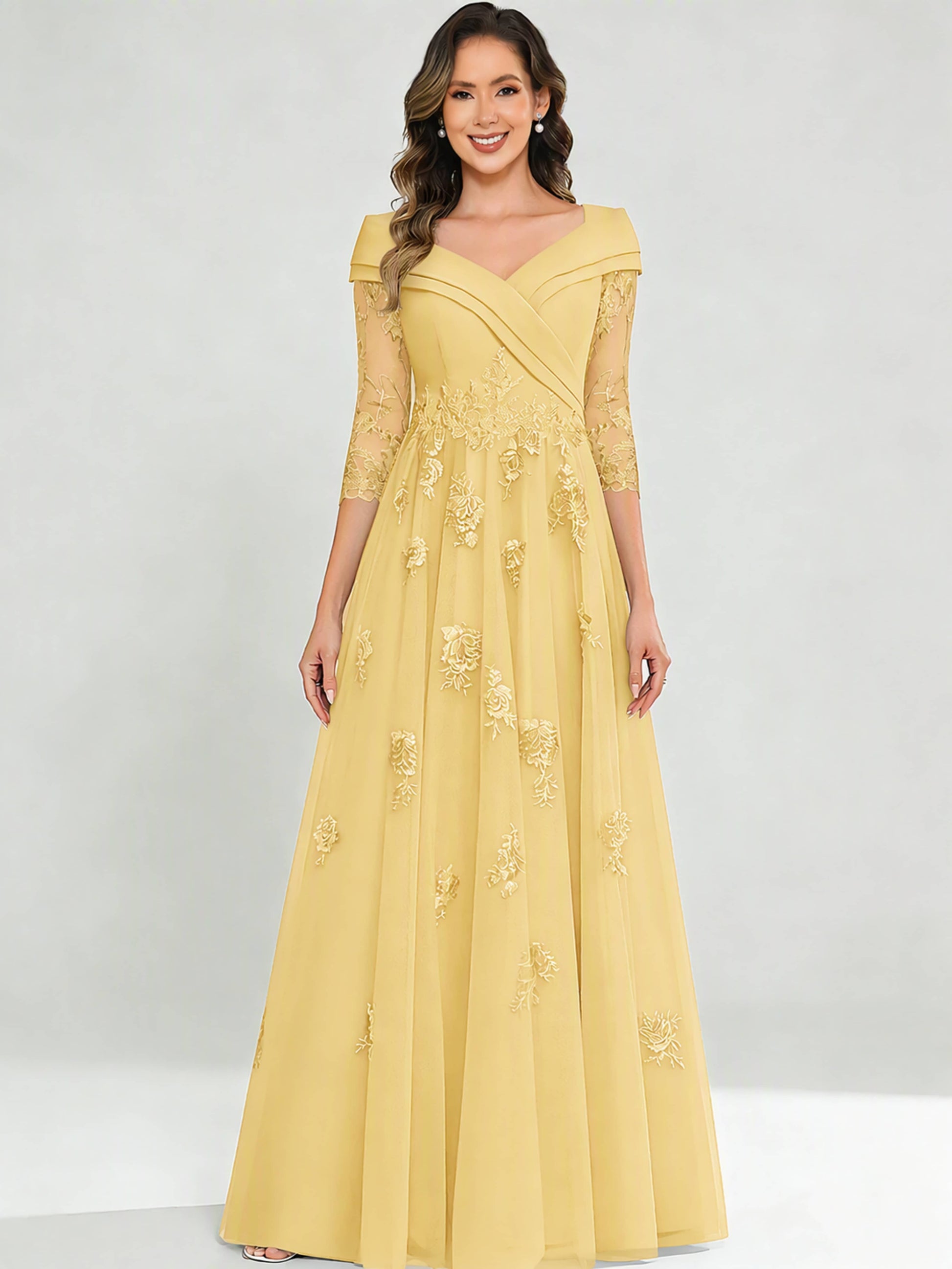 Tulle Chiffon Dressy Mother of The Bride Dresses for Women