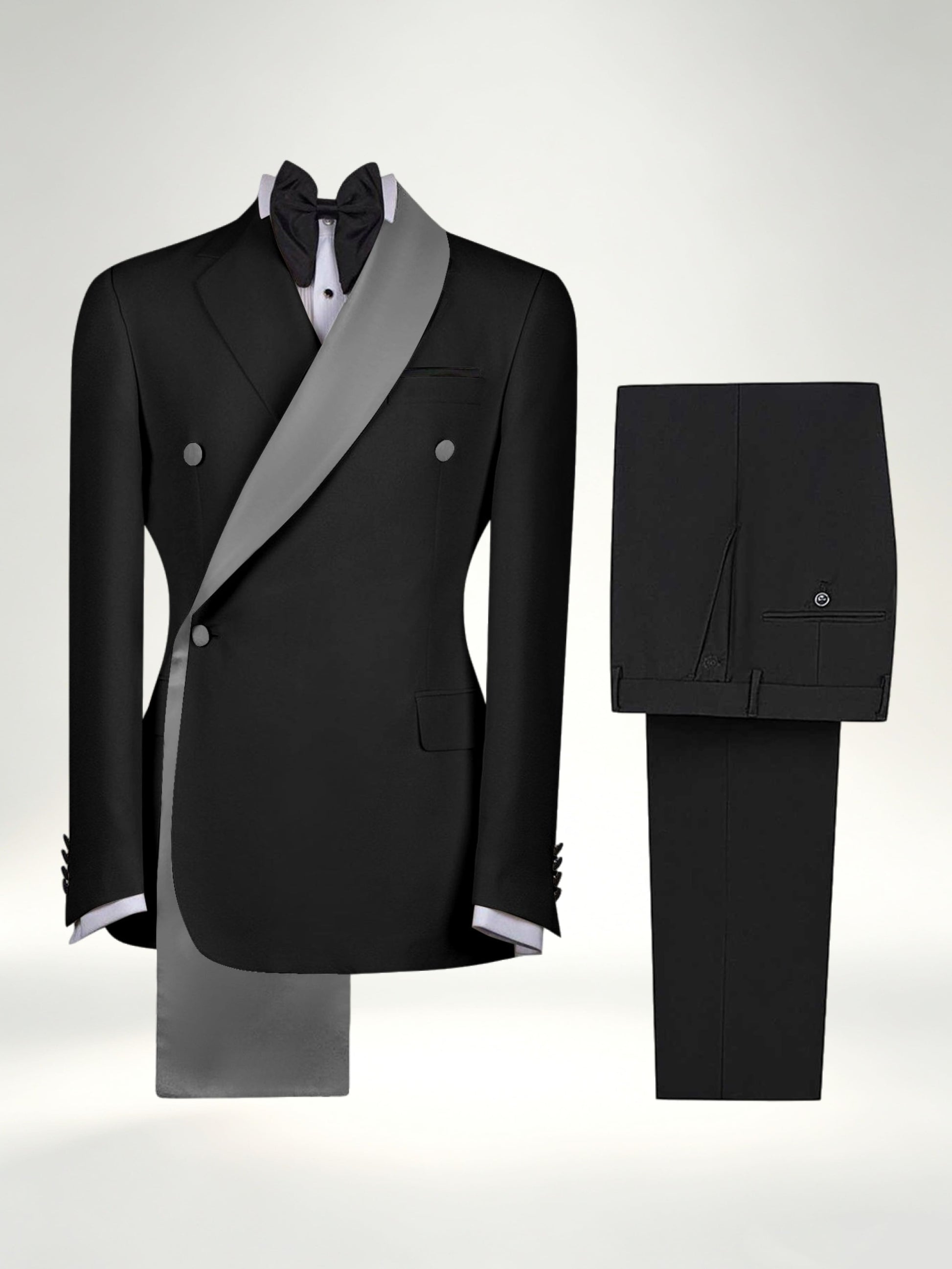 Refined Trim Detail Men's 2 Pieces Shawl Lapel Suit for Elegant Occasions