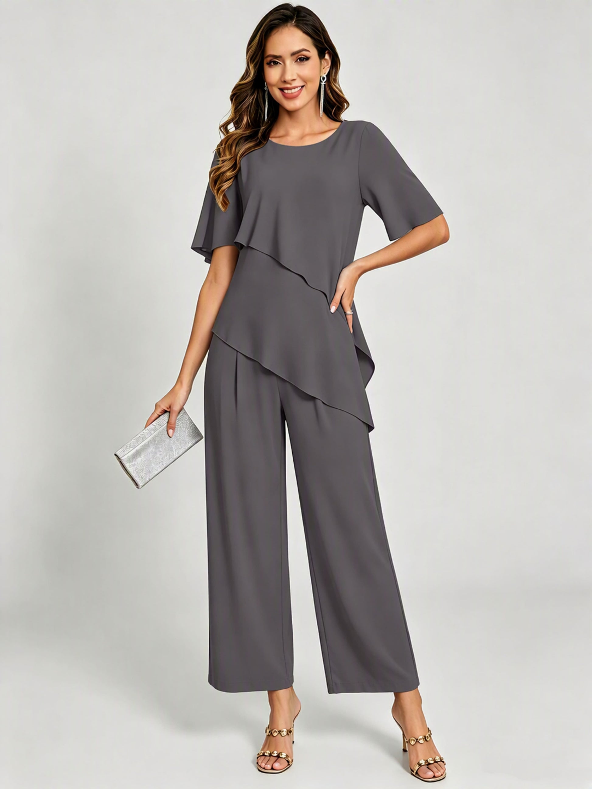 2 Pieces Mother of The Bride Pant Suits for Women Wedding
