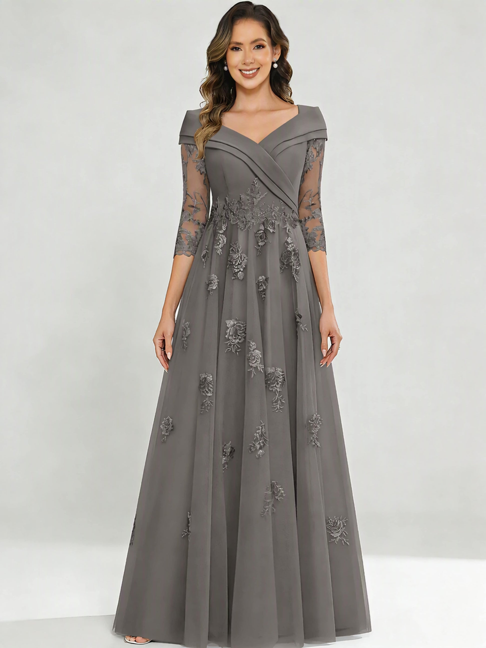 Tulle Chiffon Dressy Mother of The Bride Dresses for Women