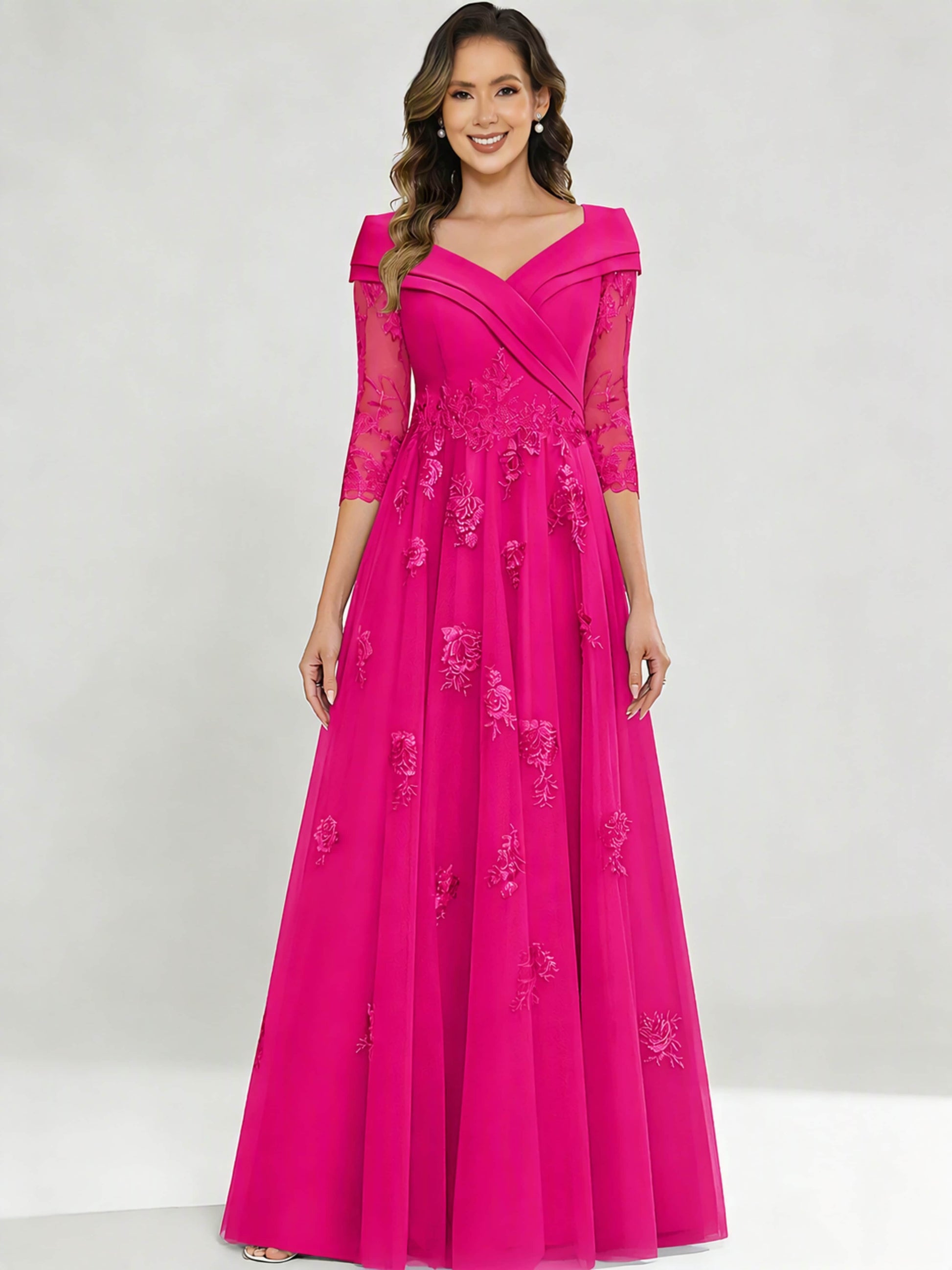 Tulle Chiffon Dressy Mother of The Bride Dresses for Women
