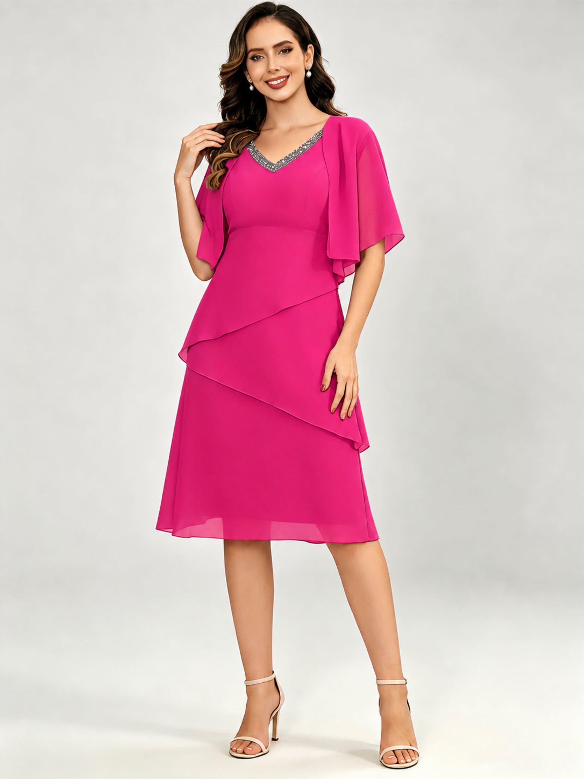 Tiered 2 Pieces Mother of The Bride Dresses with Jacket