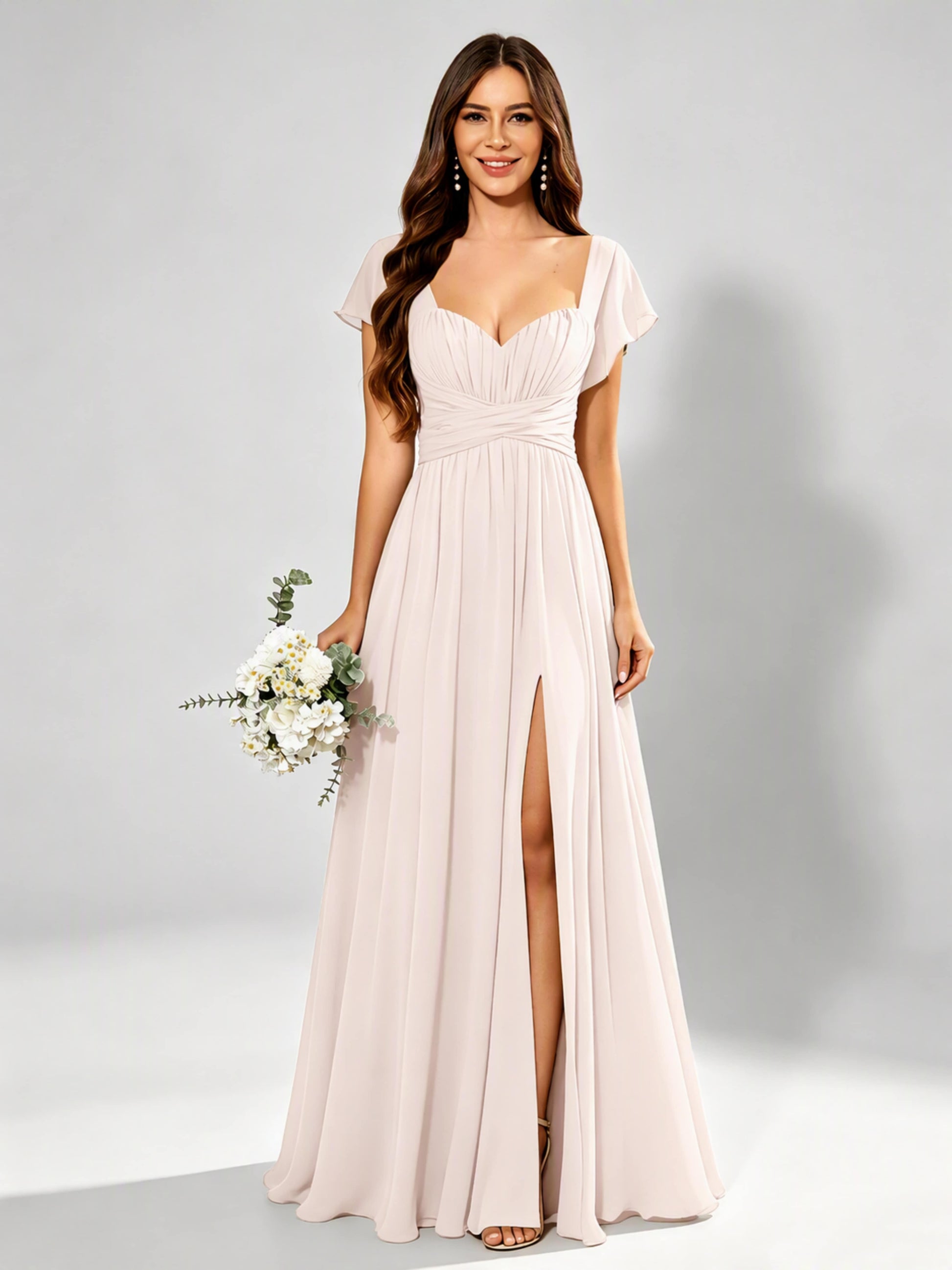 Chiffon Sweetheart Neck Empire Waist Bridesmaid Dresses