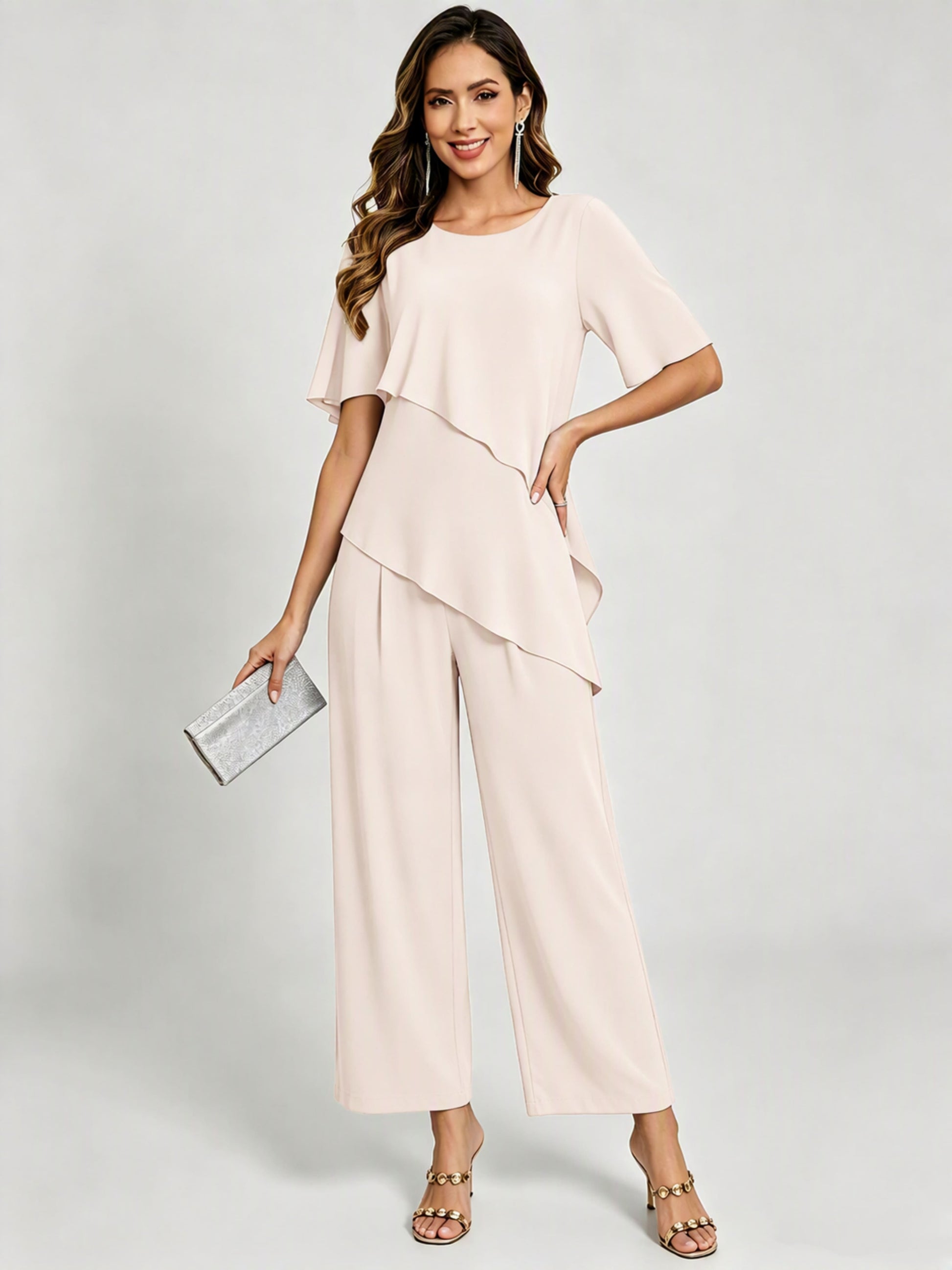 2 Pieces Mother of The Bride Pant Suits for Women Wedding