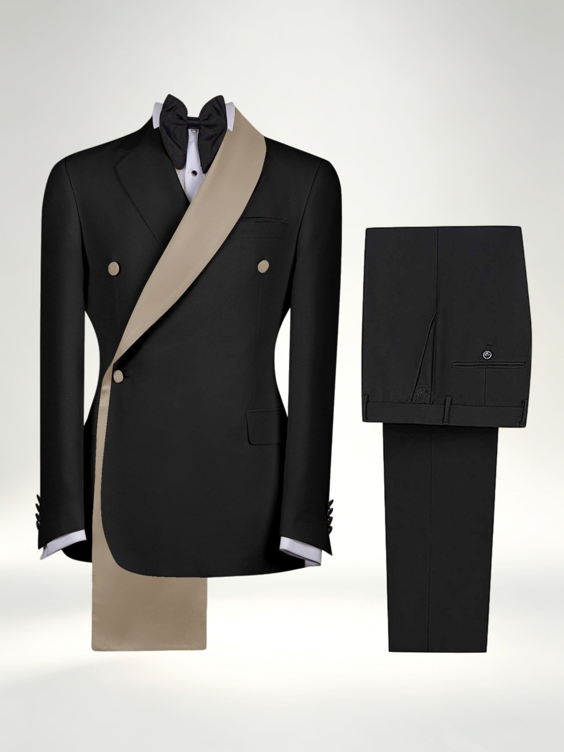 Refined Trim Detail Men's 2 Pieces Shawl Lapel Suit for Elegant Occasions