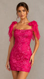 Lace Tight Spaghetti Straps Backless Homecoming Dresses with Bow