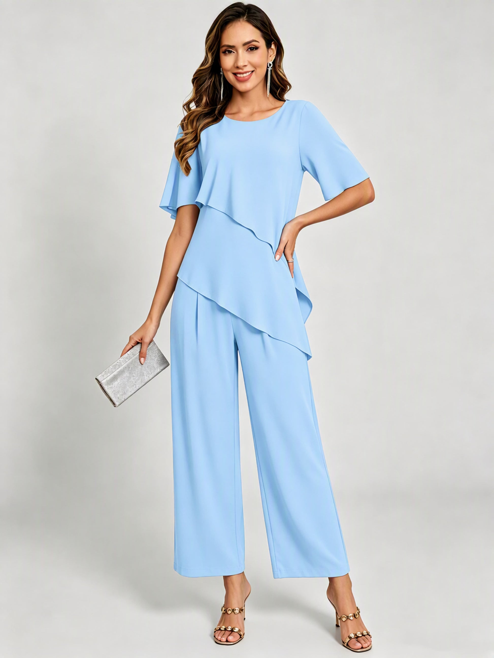 2 Pieces Mother of The Bride Pant Suits for Women Wedding