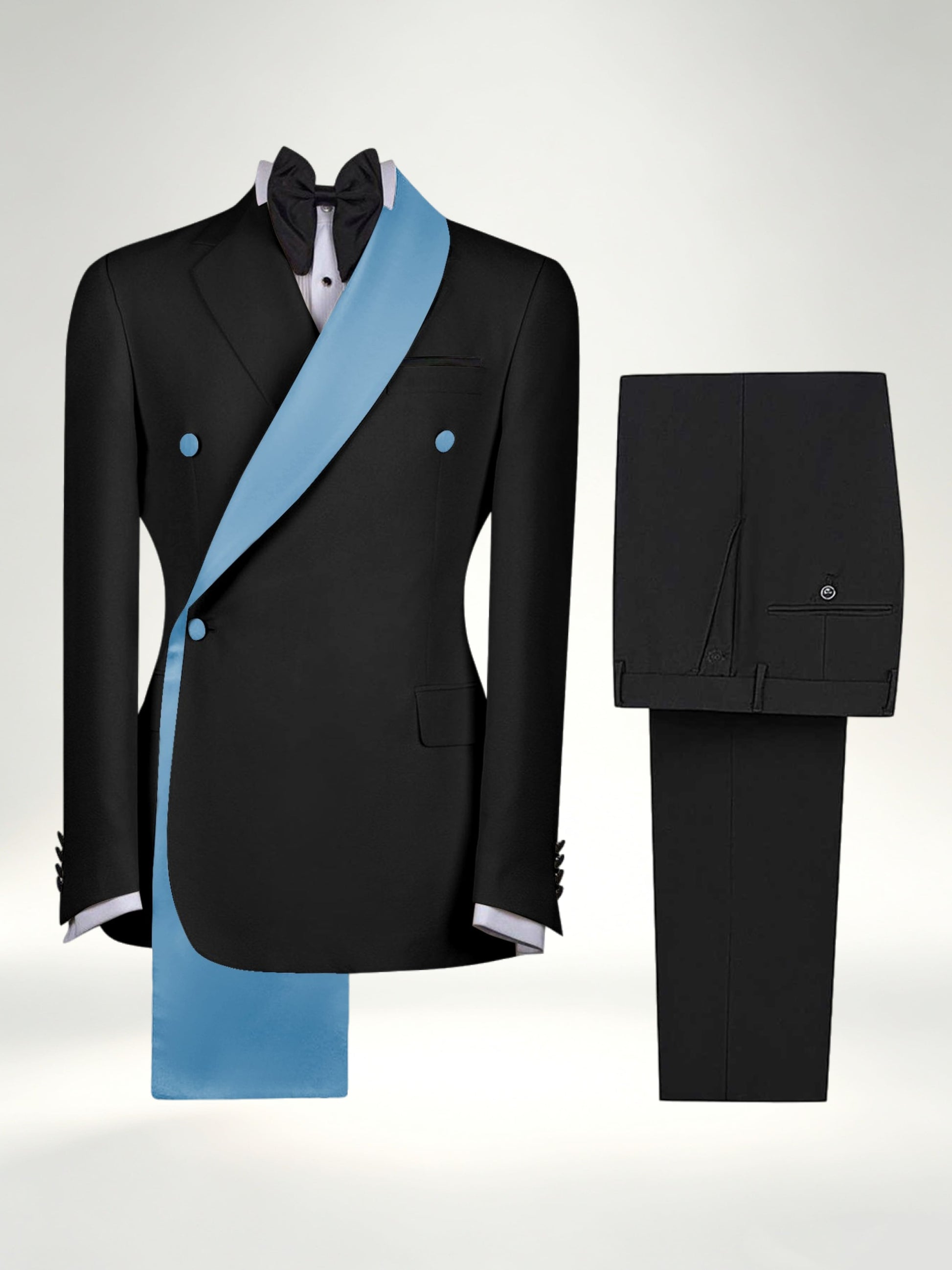 Refined Trim Detail Men's 2 Pieces Shawl Lapel Suit for Elegant Occasions