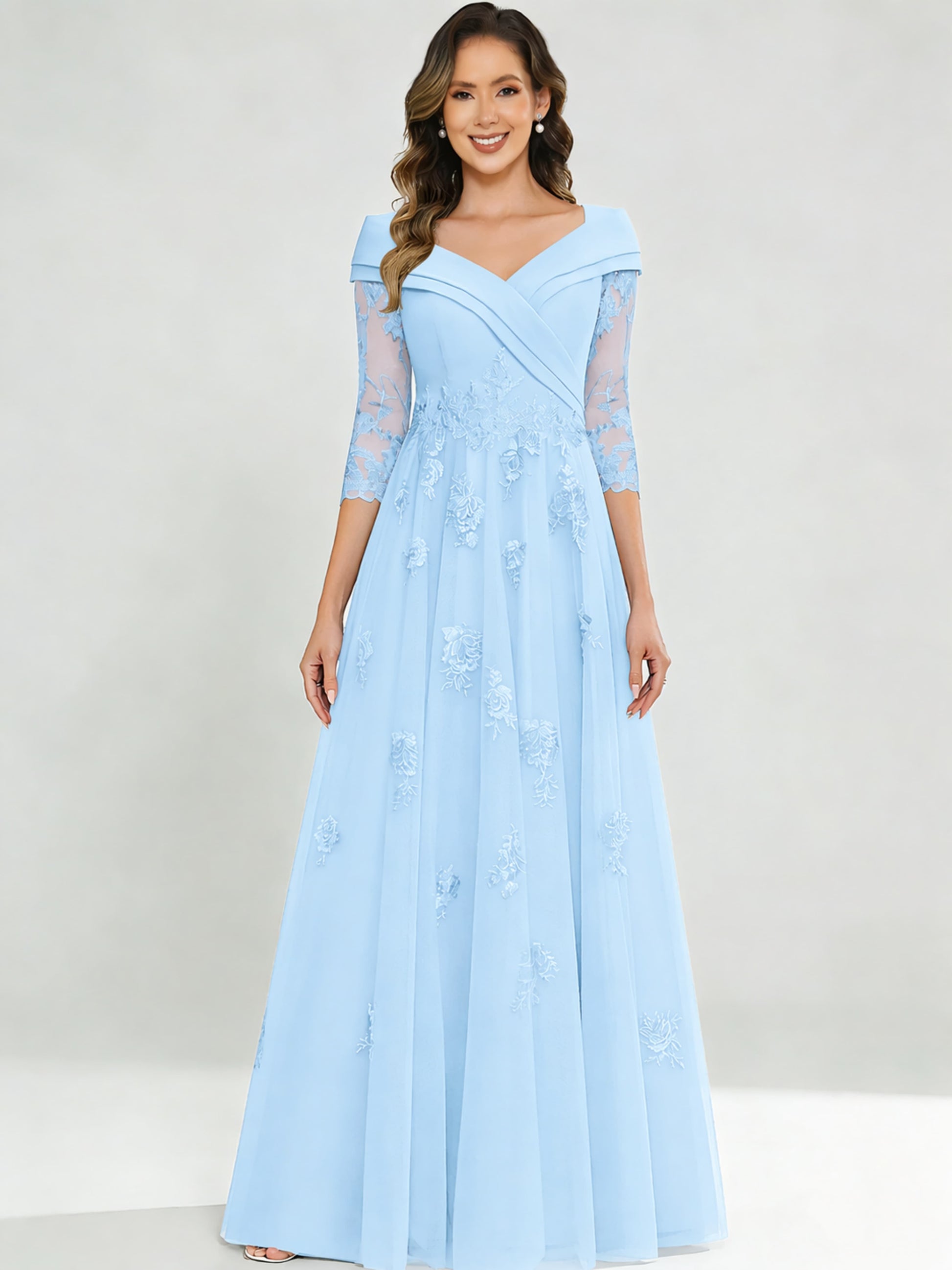 Tulle Chiffon Dressy Mother of The Bride Dresses for Women