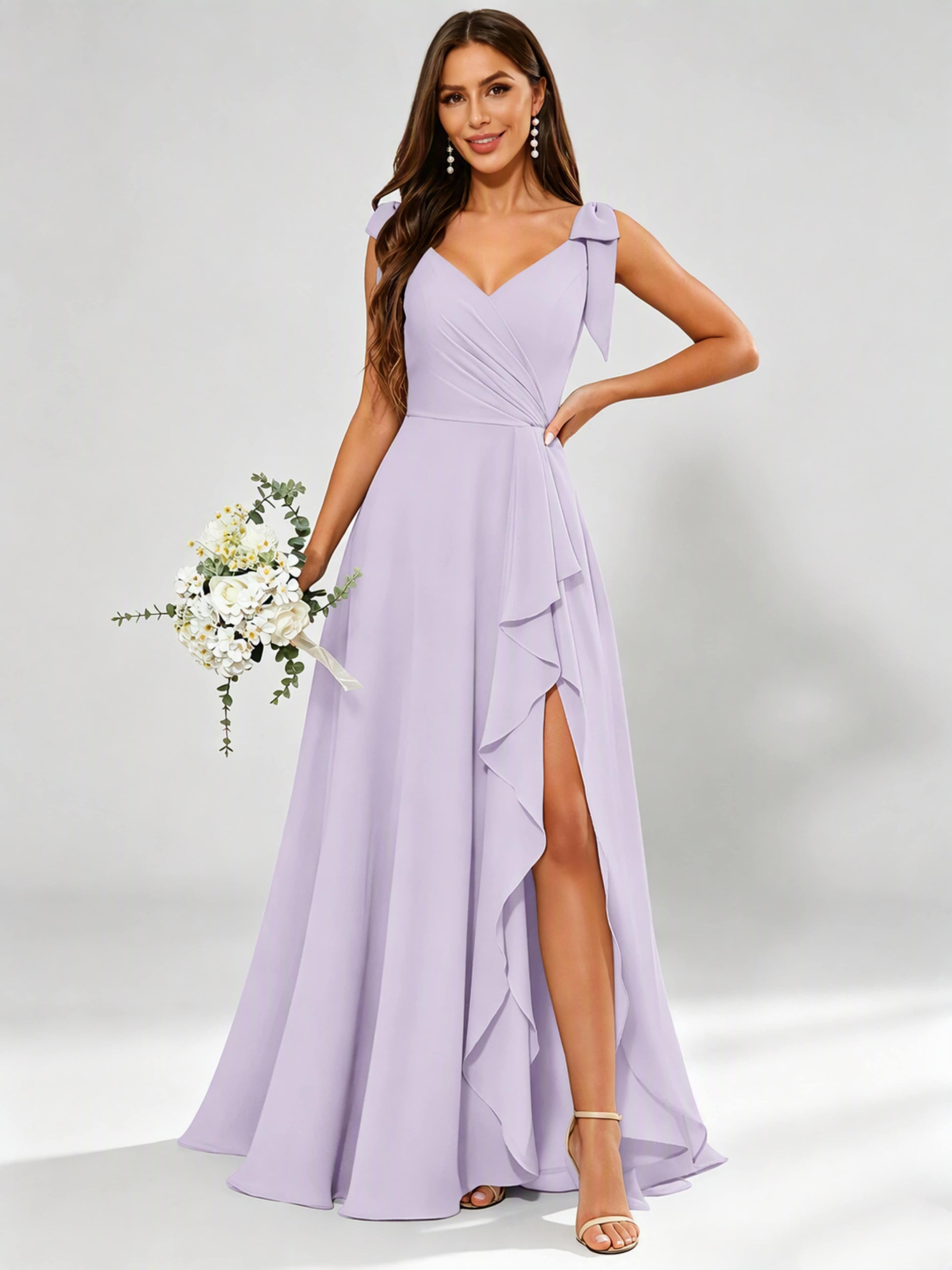 V-Neck Chiffon Bridesmaid Dresses